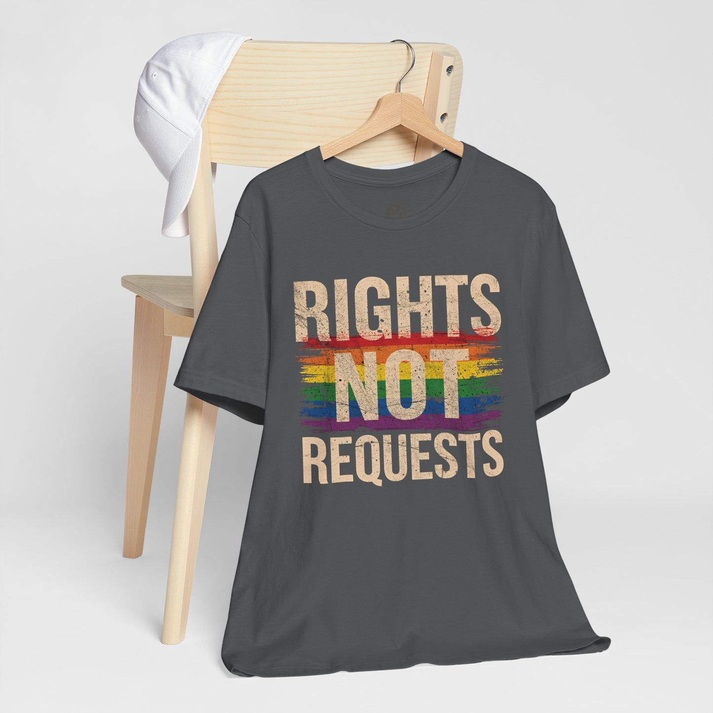 Rights Not Requests – Unisex T-Shirt | LGBTQ+ Activism Shirt | Equality Apparel | Rainbow Graphic Tee | Casual Pride Wear | PrideWEAR Collection