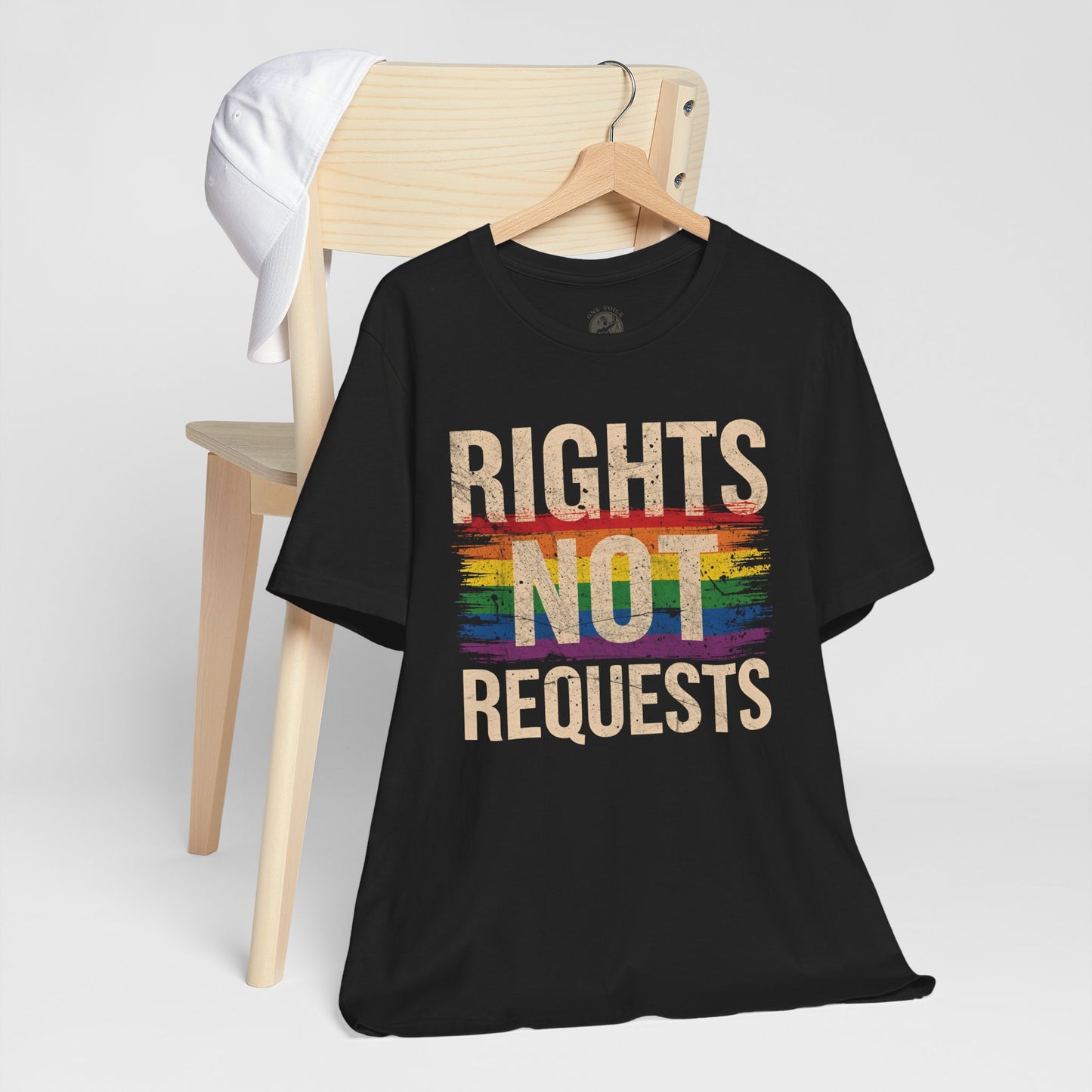 Rights Not Requests – Unisex T-Shirt | LGBTQ+ Activism Shirt | Equality Apparel | Rainbow Graphic Tee | Casual Pride Wear | PrideWEAR Collection