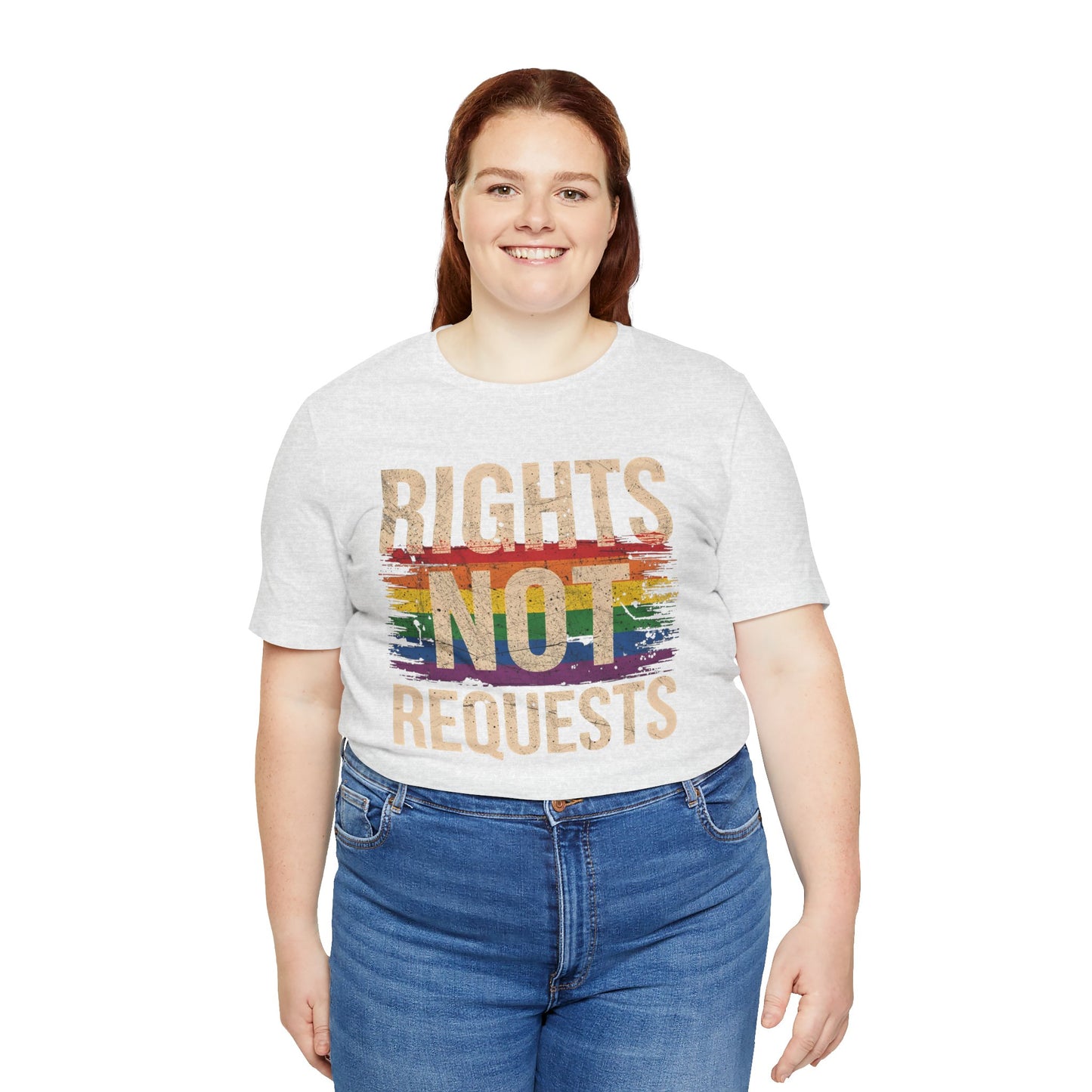 Rights Not Requests – Unisex T-Shirt | LGBTQ+ Activism Shirt | Equality Apparel | Rainbow Graphic Tee | Casual Pride Wear | PrideWEAR Collection