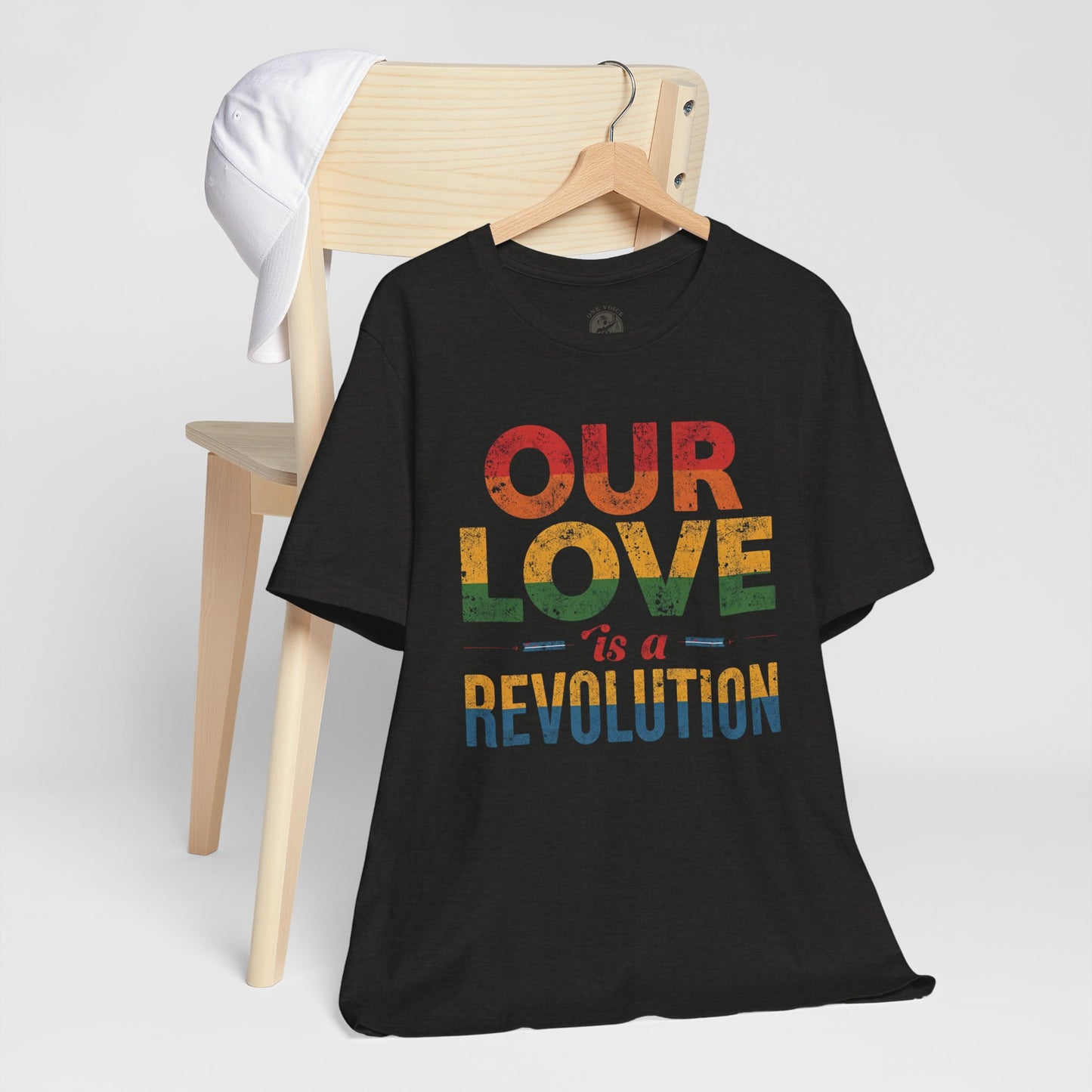 Our Love Is a Revolution Tee | Unisex Pride T-Shirt, LGBTQ+ Equality Apparel, Love Is Love Statement Shirt, Gift for Allies, Casual Wear