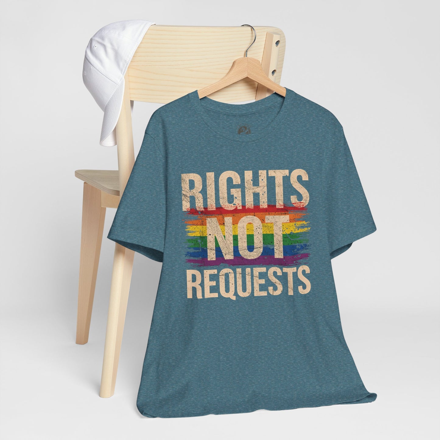 Rights Not Requests – Unisex T-Shirt | LGBTQ+ Activism Shirt | Equality Apparel | Rainbow Graphic Tee | Casual Pride Wear | PrideWEAR Collection