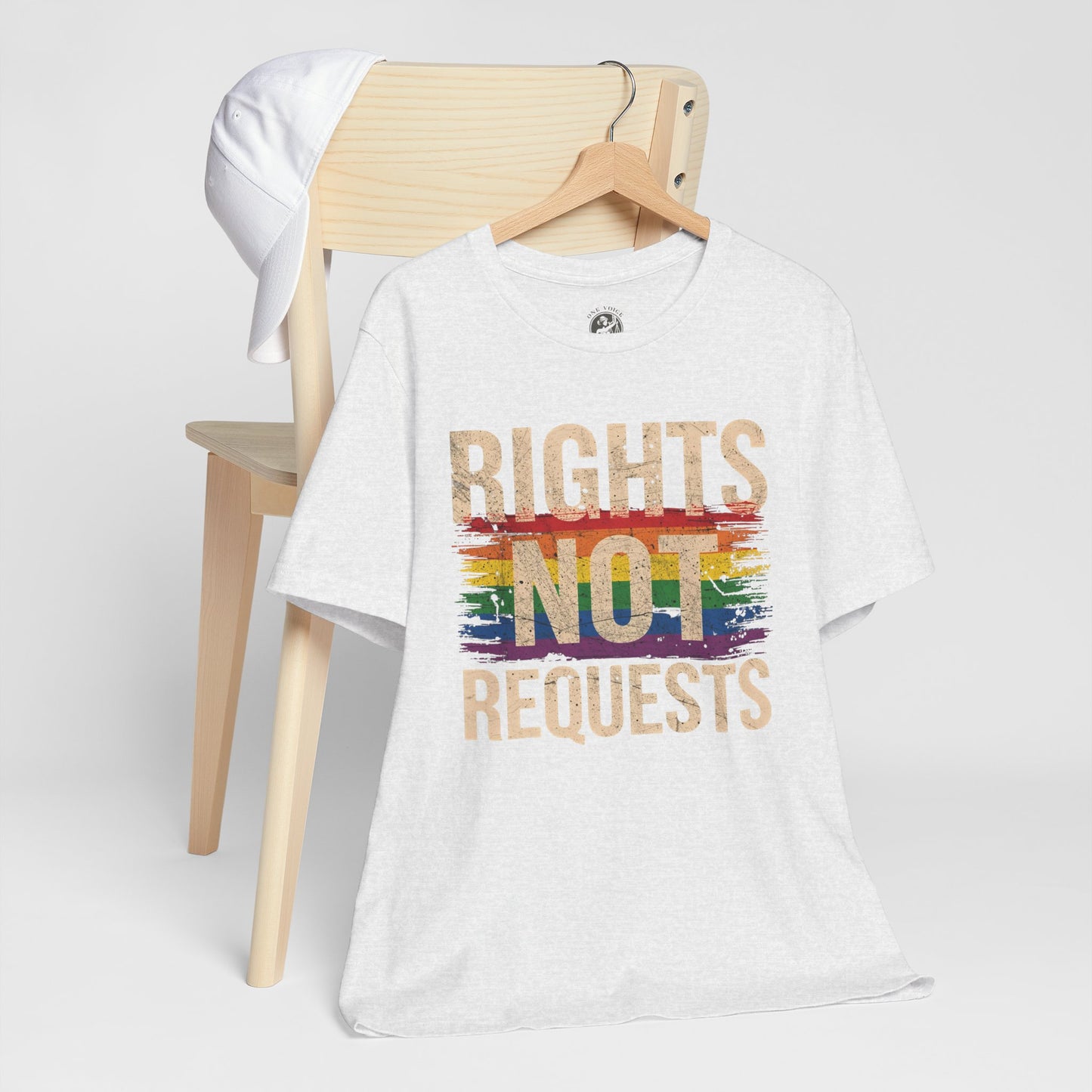 Rights Not Requests – Unisex T-Shirt | LGBTQ+ Activism Shirt | Equality Apparel | Rainbow Graphic Tee | Casual Pride Wear | PrideWEAR Collection