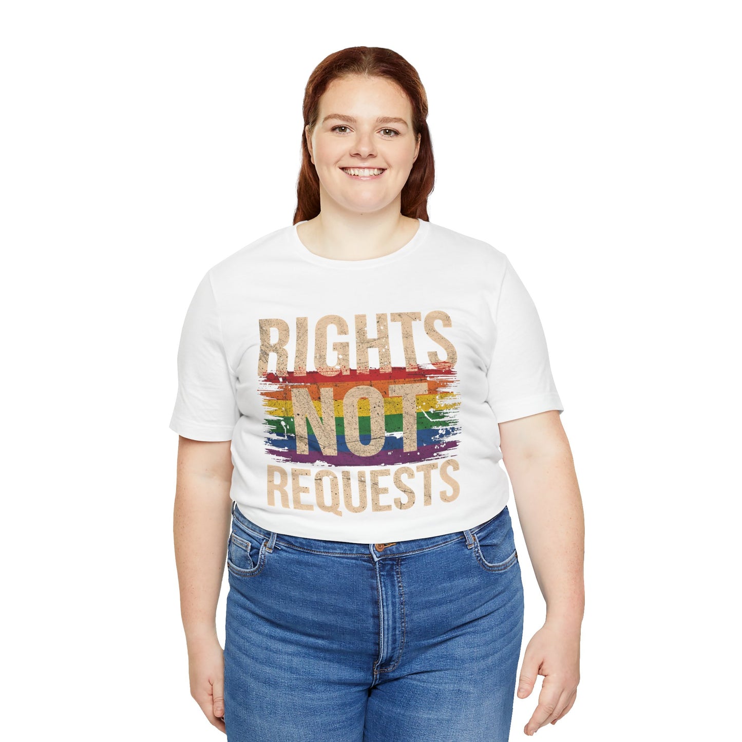 Rights Not Requests – Unisex T-Shirt | LGBTQ+ Activism Shirt | Equality Apparel | Rainbow Graphic Tee | Casual Pride Wear | PrideWEAR Collection