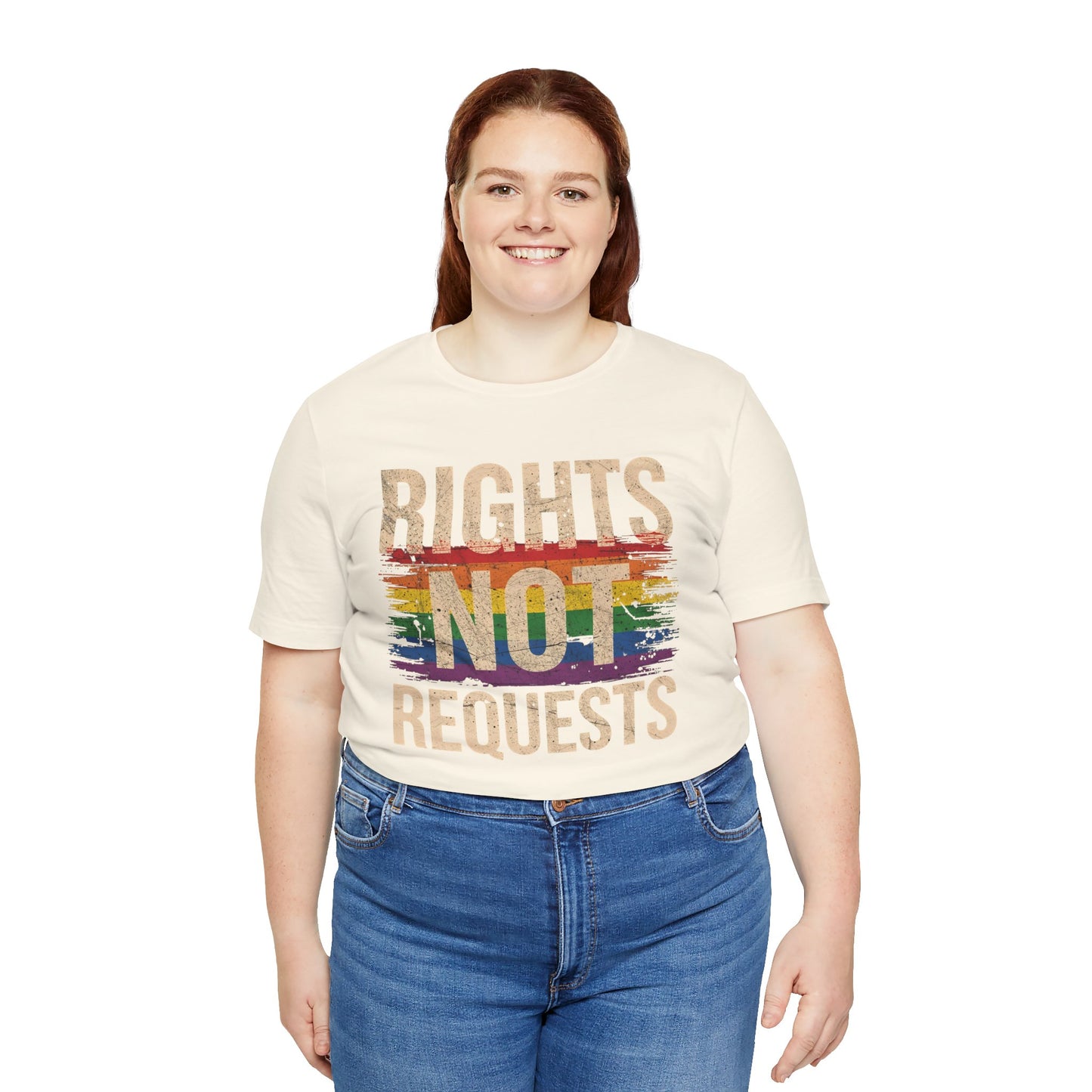 Rights Not Requests – Unisex T-Shirt | LGBTQ+ Activism Shirt | Equality Apparel | Rainbow Graphic Tee | Casual Pride Wear | PrideWEAR Collection