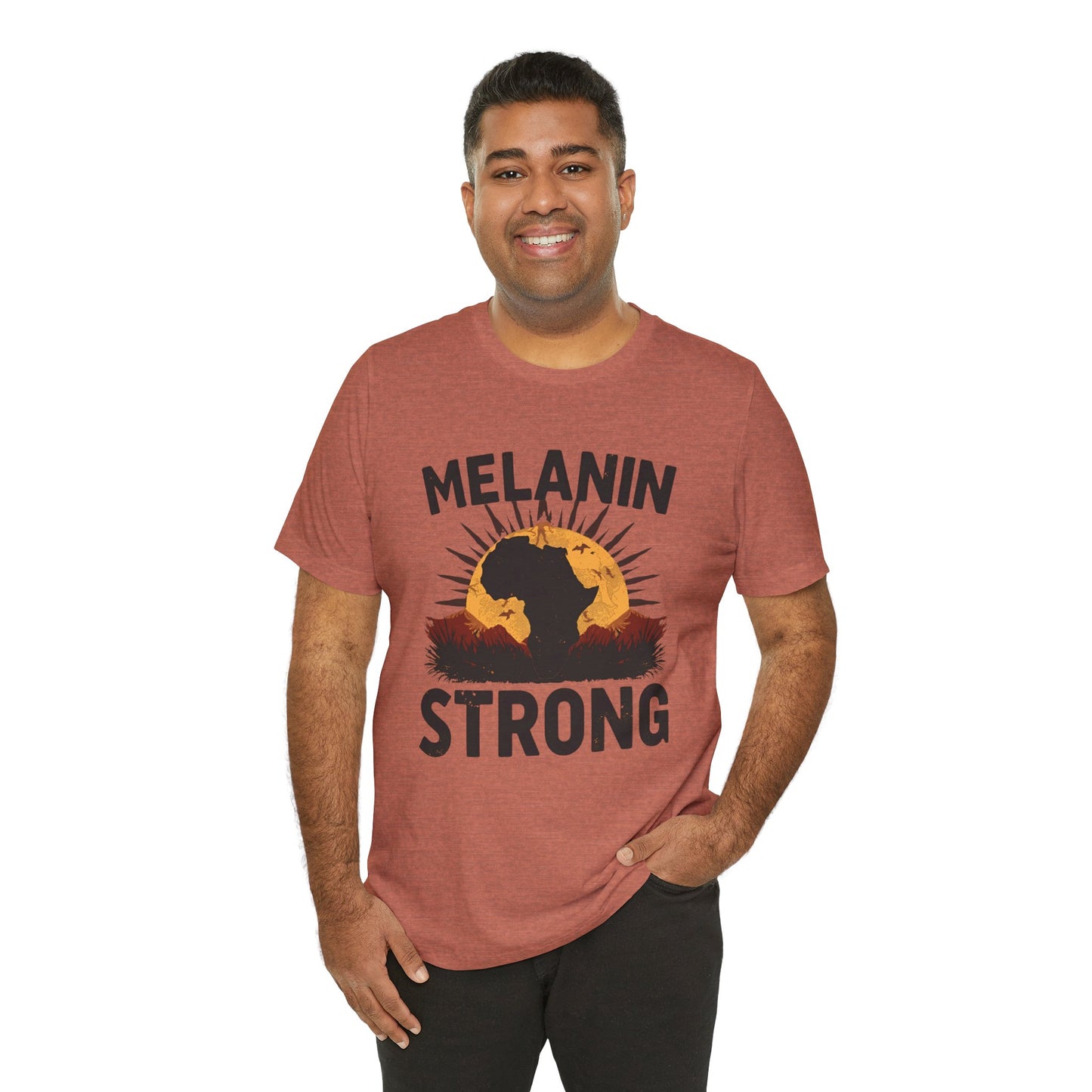 Melanin Strong – Unisex Jersey Short Sleeve Shirt | Empowerment Tee | Black History Month Apparel | Statement Shirt | Gift for Activists