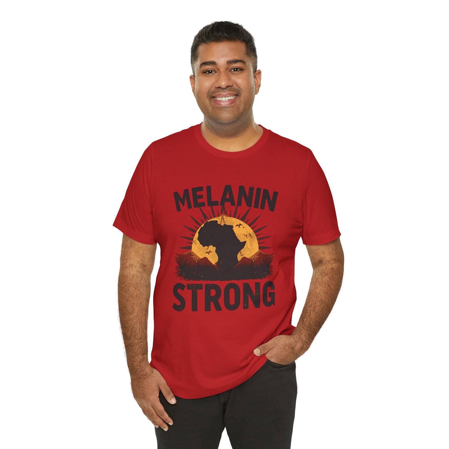 Melanin Strong – Unisex Jersey Short Sleeve Shirt | Empowerment Tee | Black History Month Apparel | Statement Shirt | Gift for Activists