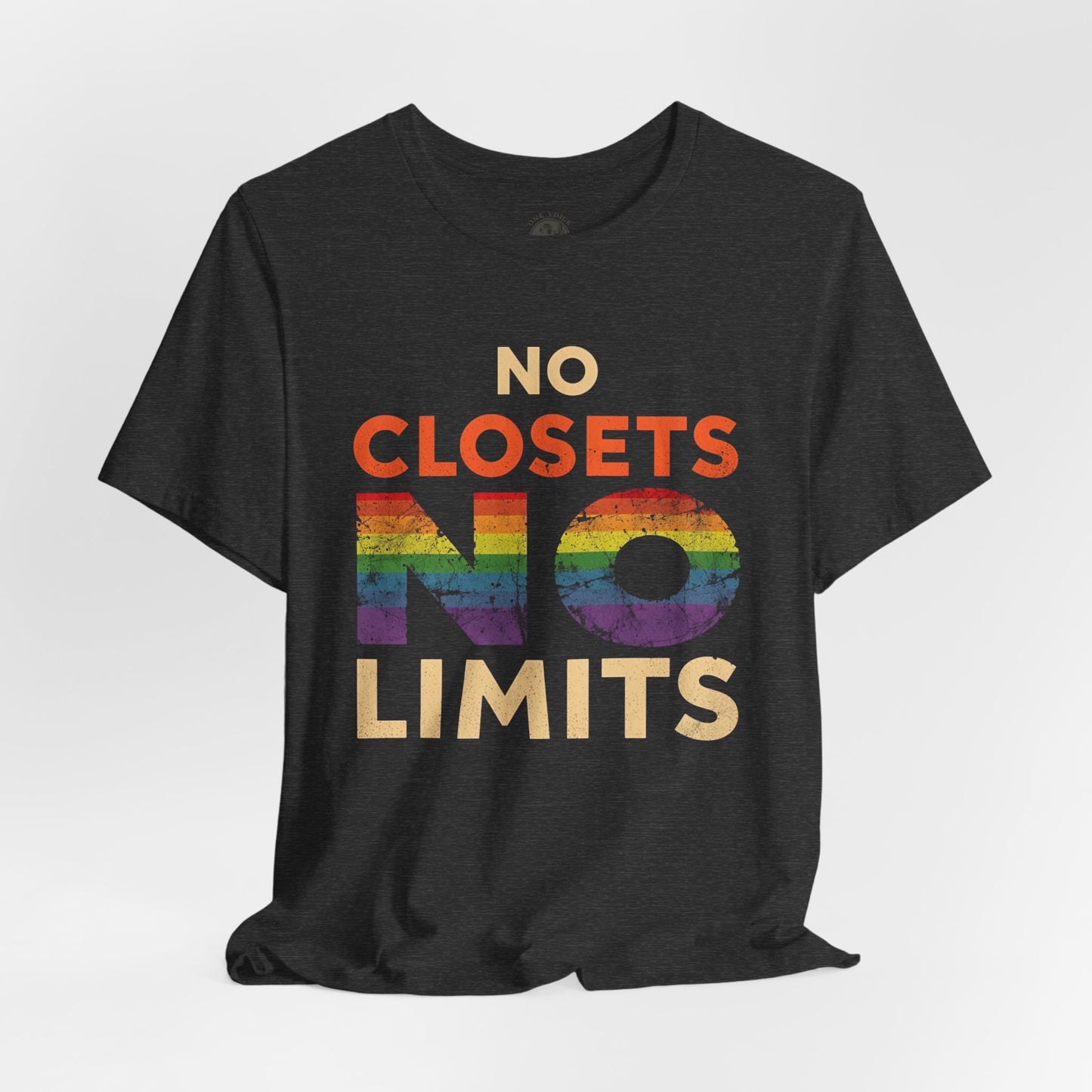 No Closets No Limits – Pride-Themed Unisex Tee | LGBTQ+ Shirt | Gay Pride Apparel | Equality T-Shirt | StatementWEAR | Comfortable Everyday Wear