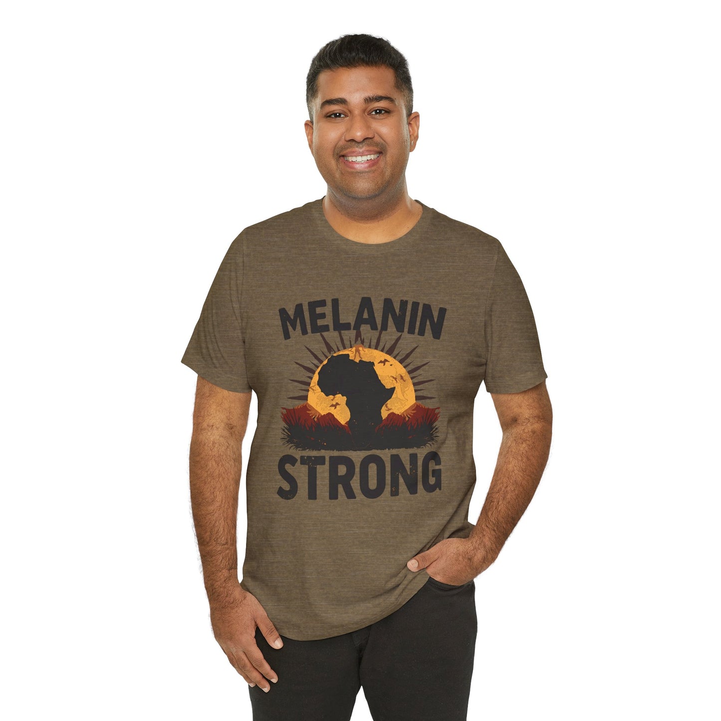 Melanin Strong – Unisex Jersey Short Sleeve Shirt | Empowerment Tee | Black History Month Apparel | Statement Shirt | Gift for Activists