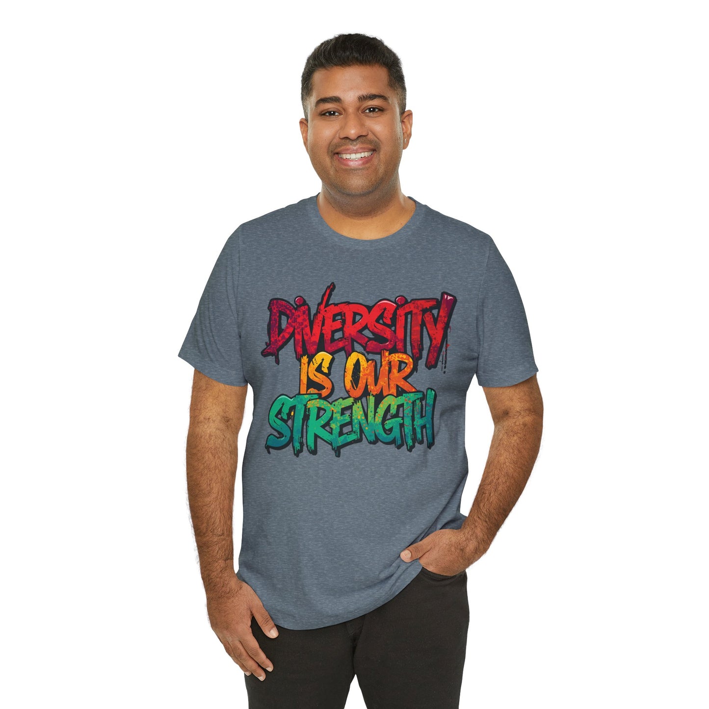 Diversity is Our Strength Tee – Unisex Jersey Short Sleeve T-Shirt | Inclusive Apparel | Social Justice Shirt | Gift for Activists | Colorful Equality Wear