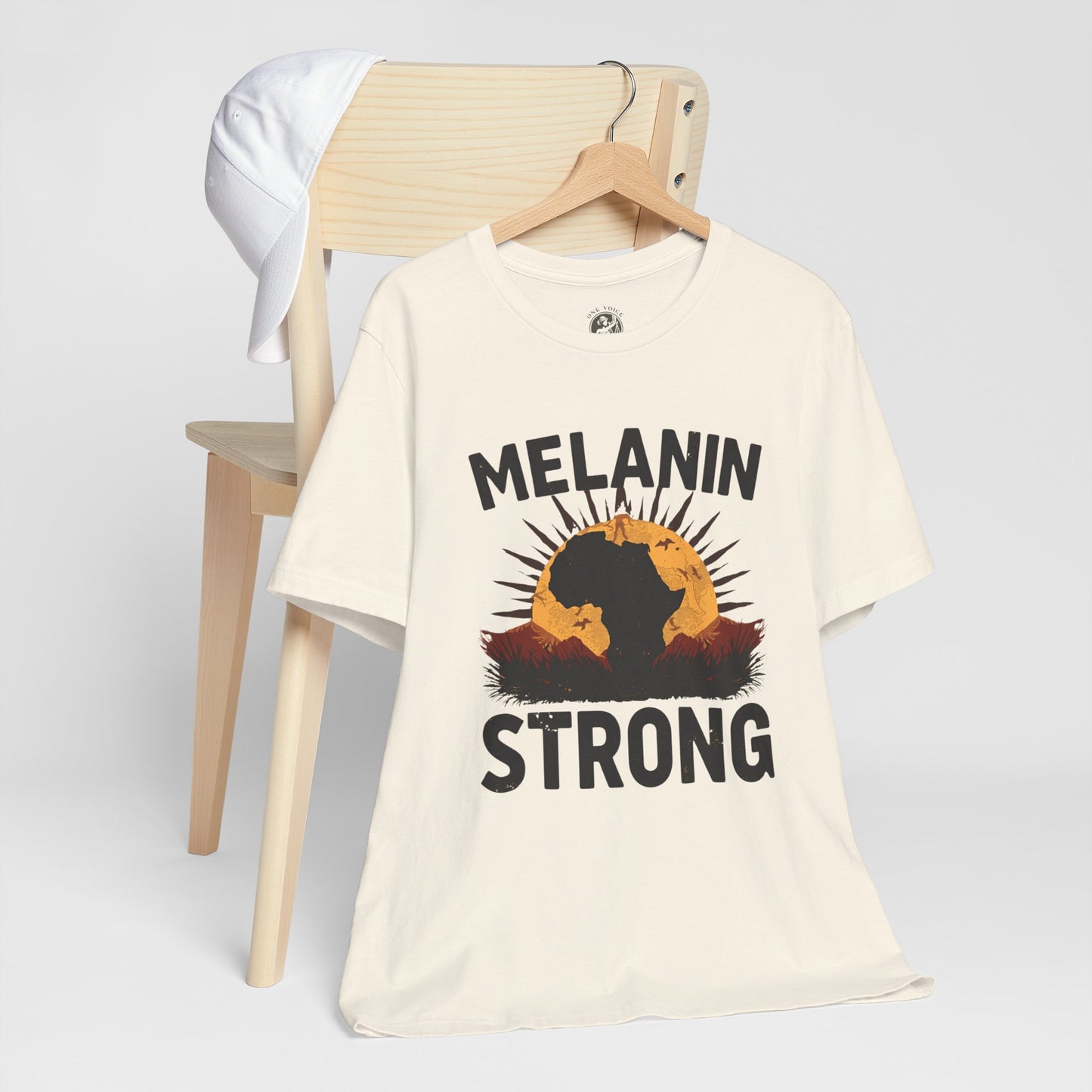 Melanin Strong – Unisex Jersey Short Sleeve Shirt | Empowerment Tee | Black History Month Apparel | Statement Shirt | Gift for Activists