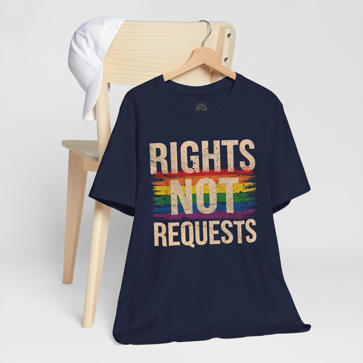 Rights Not Requests – Unisex T-Shirt | LGBTQ+ Activism Shirt | Equality Apparel | Rainbow Graphic Tee | Casual Pride Wear | PrideWEAR Collection