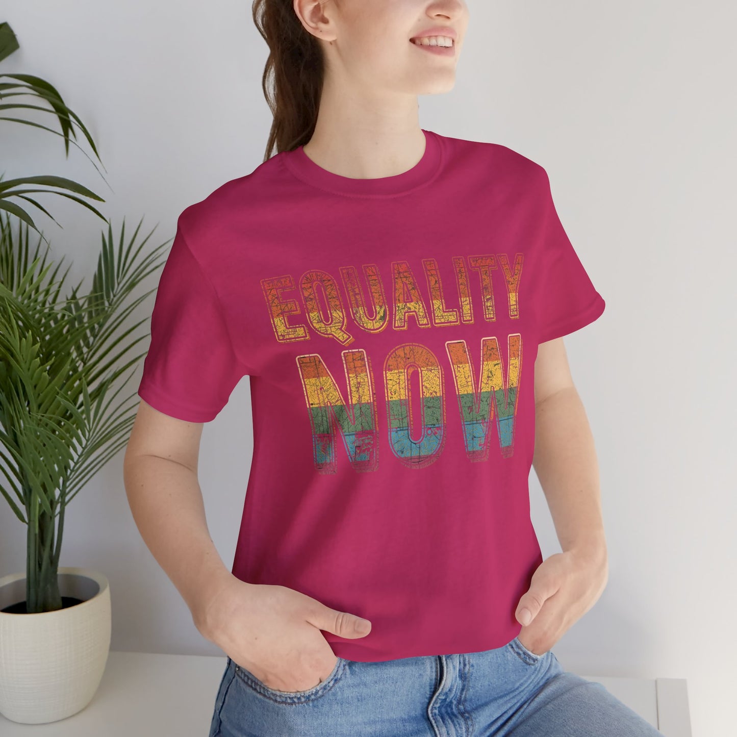 Equality Now – Unisex Jersey Tee | Trans Pride T-Shirt | LGBTQ+ Apparel | Equality Statement Shirt | Comfortable Casual Wear | Gift for Activists
