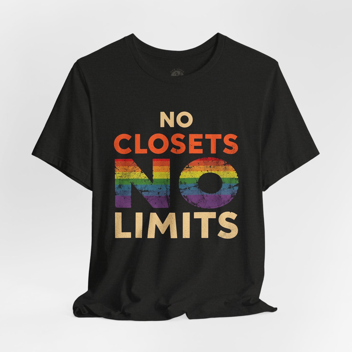 No Closets No Limits – Pride-Themed Unisex Tee | LGBTQ+ Shirt | Gay Pride Apparel | Equality T-Shirt | StatementWEAR | Comfortable Everyday Wear