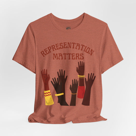 Representation Matters Tee – Unisex MelaninWEAR Shirt Celebrating Excellence, Diversity, and Cultural Pride