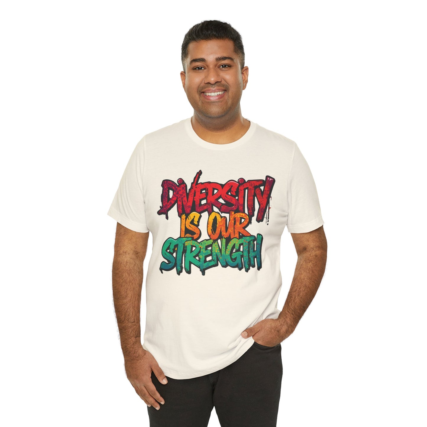 Diversity is Our Strength Tee – Unisex Jersey Short Sleeve T-Shirt | Inclusive Apparel | Social Justice Shirt | Gift for Activists | Colorful Equality Wear