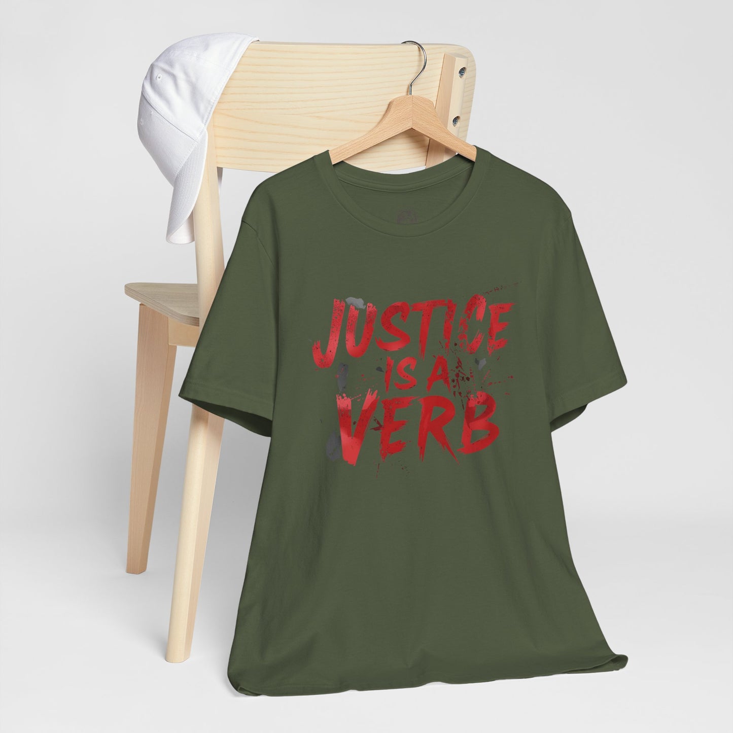 Justice Is a Verb T-Shirt | Unisex Short Sleeve Statement Tee, Activism Apparel, Equality Shirt, Social Justice Gift