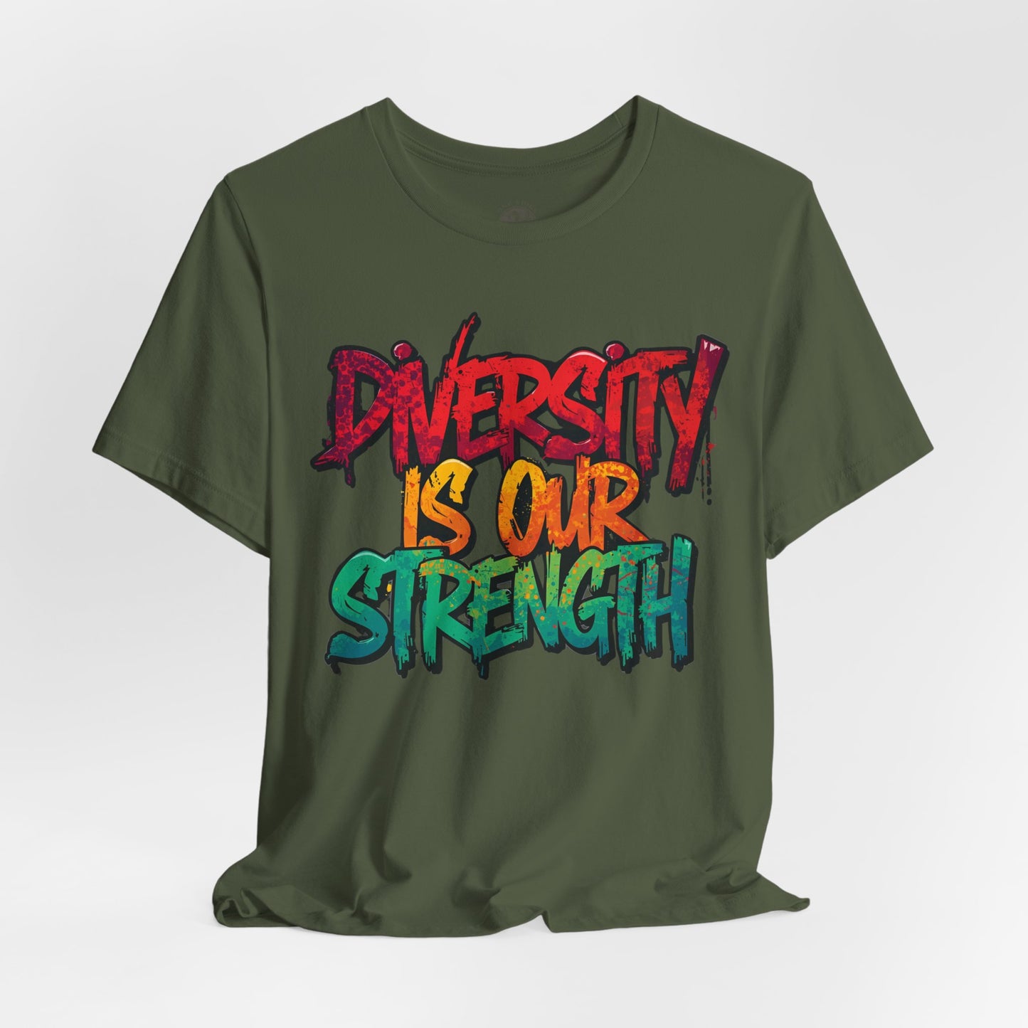Diversity is Our Strength Tee – Unisex Jersey Short Sleeve T-Shirt | Inclusive Apparel | Social Justice Shirt | Gift for Activists | Colorful Equality Wear