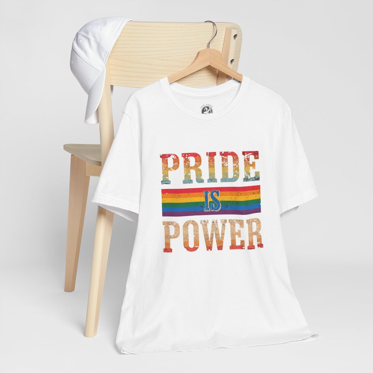 Pride is Power – Unisex Jersey Tee | Pride T-Shirt | LGBTQ+ Apparel | Equality Statement Shirt | Comfortable Casual Wear | Gift for Activists