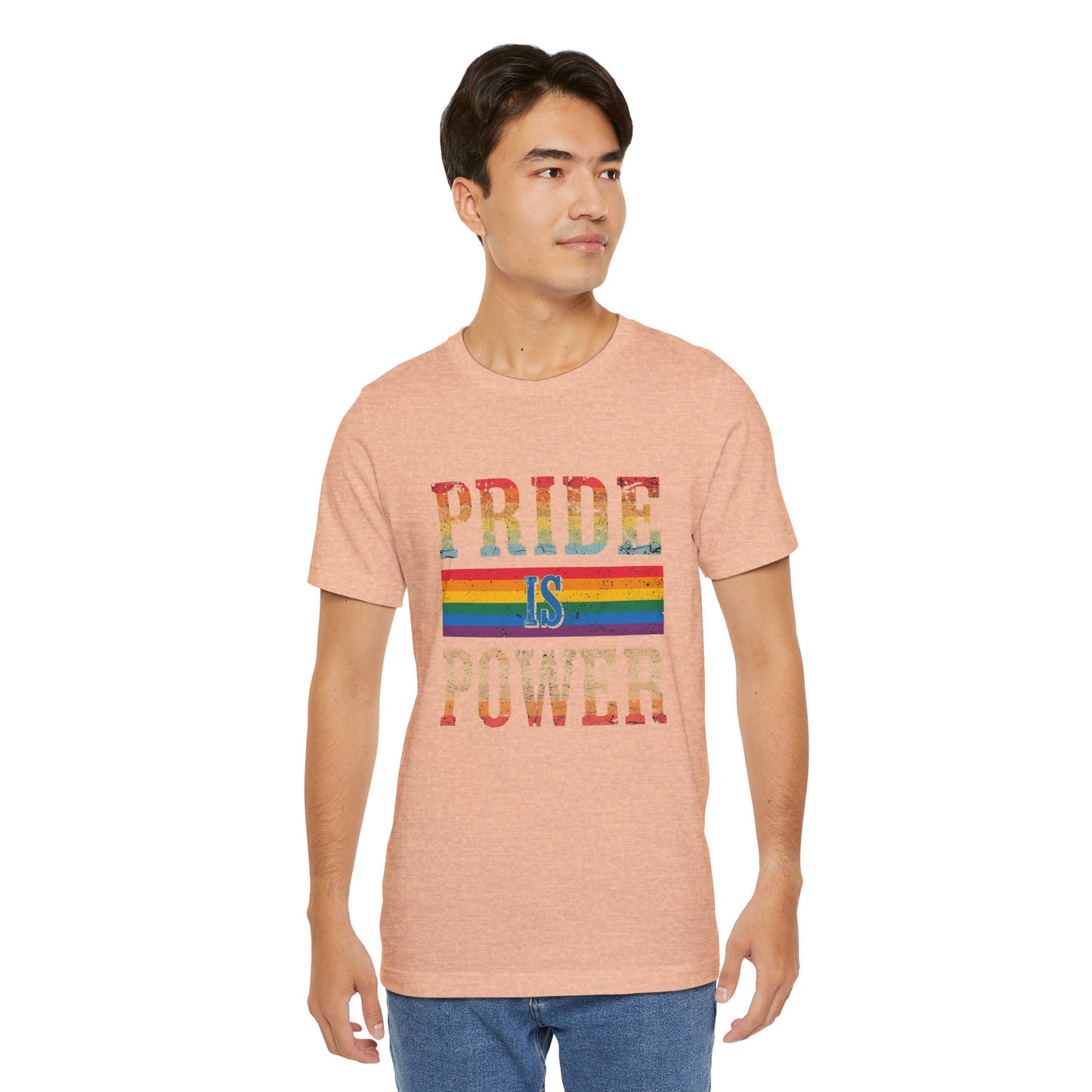Pride is Power – Unisex Jersey Tee | Pride T-Shirt | LGBTQ+ Apparel | Equality Statement Shirt | Comfortable Casual Wear | Gift for Activists