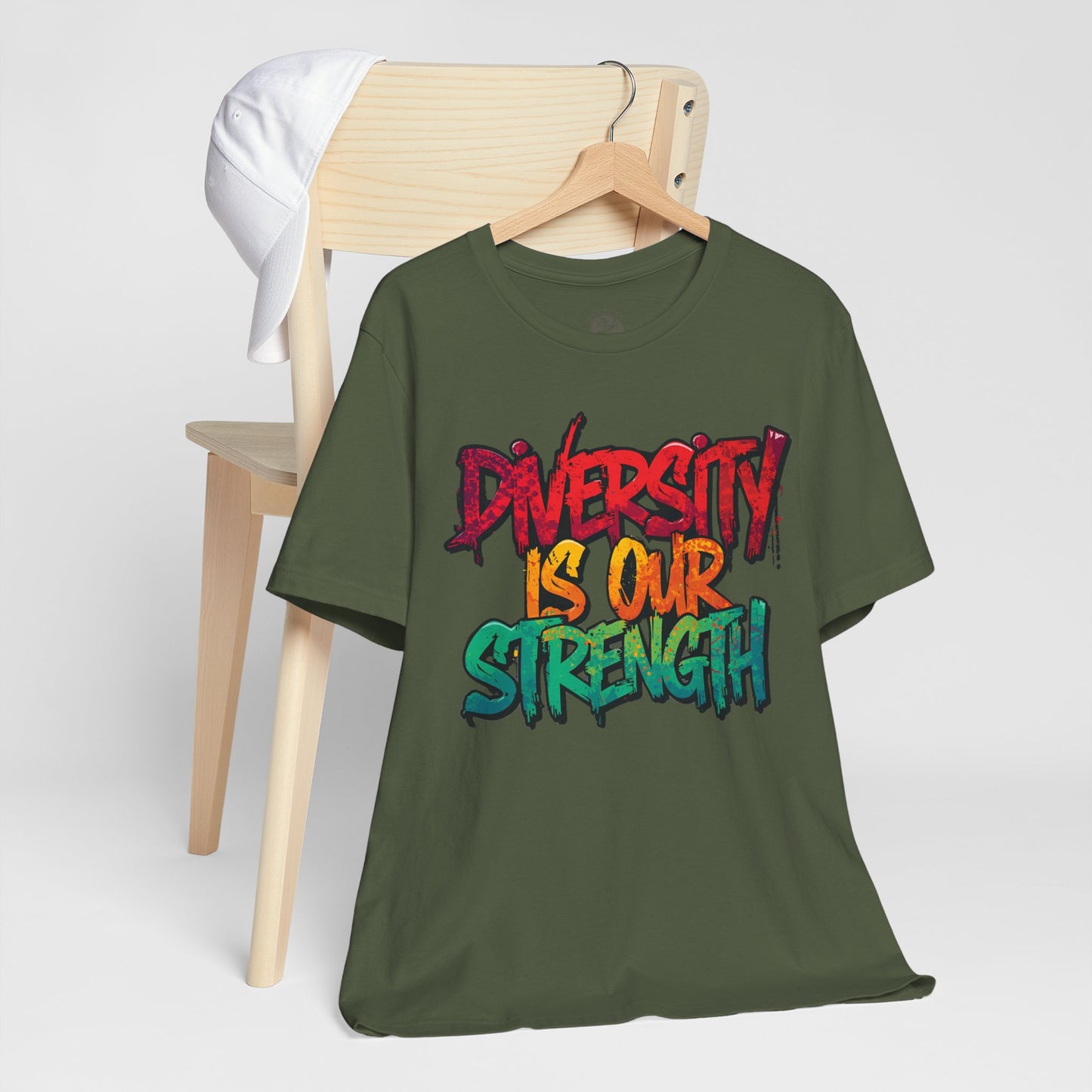 Diversity is Our Strength Tee – Unisex Jersey Short Sleeve T-Shirt | Inclusive Apparel | Social Justice Shirt | Gift for Activists | Colorful Equality Wear