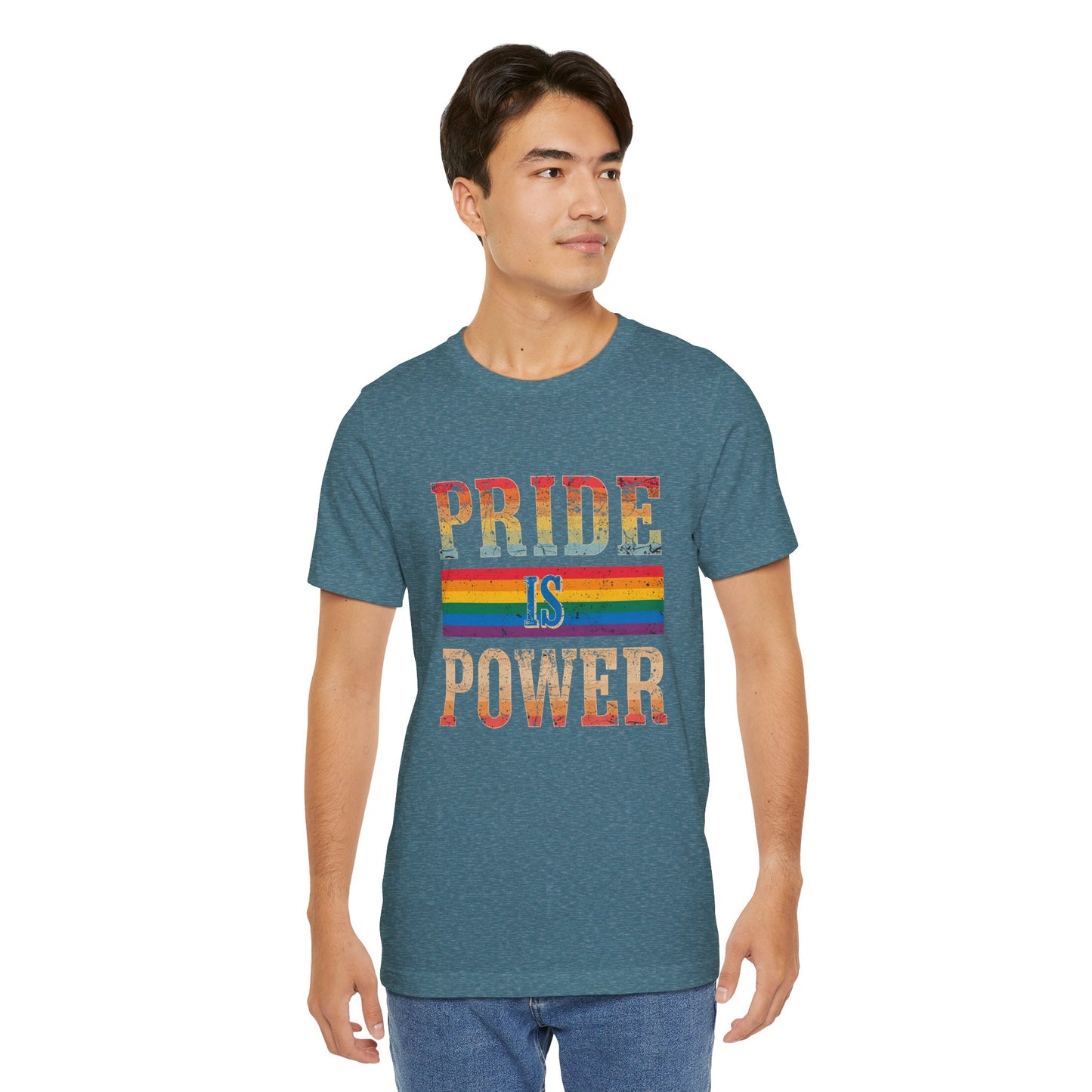 Pride is Power – Unisex Jersey Tee | Pride T-Shirt | LGBTQ+ Apparel | Equality Statement Shirt | Comfortable Casual Wear | Gift for Activists