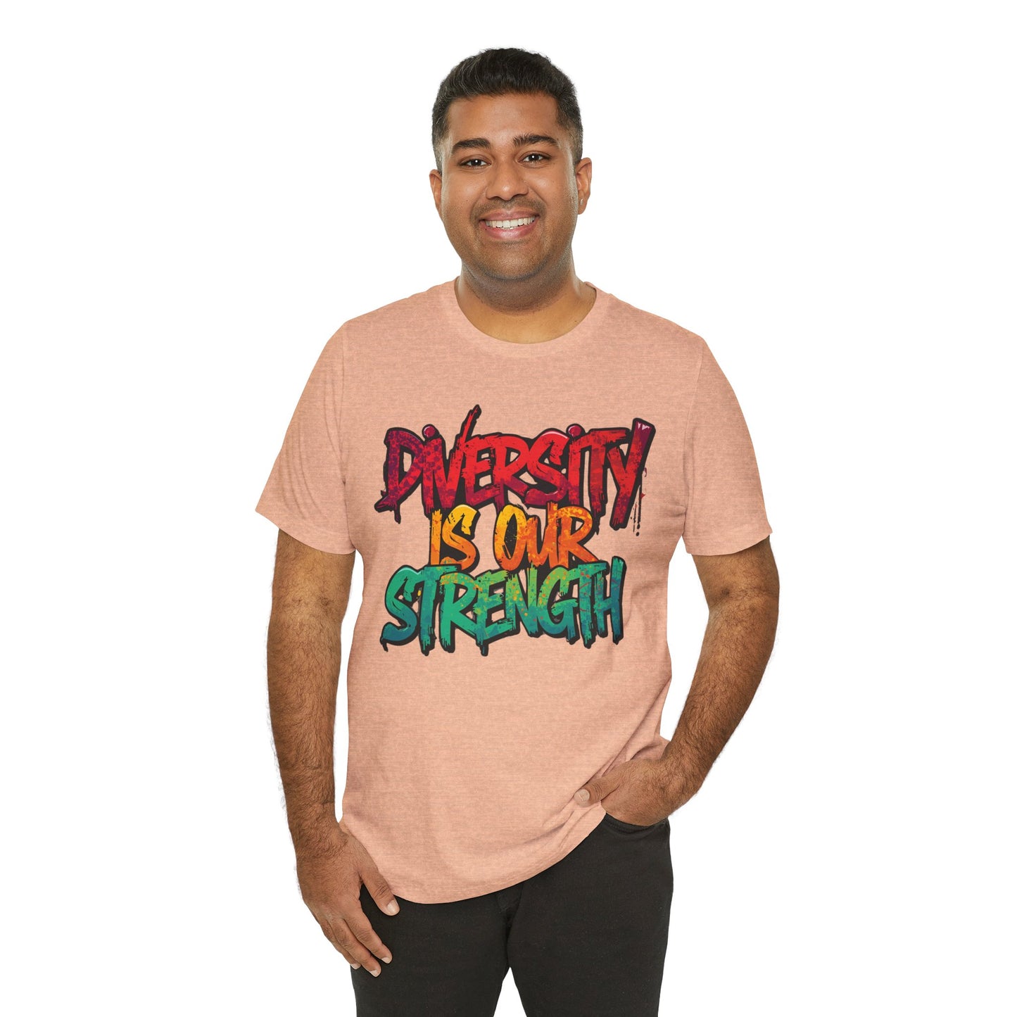 Diversity is Our Strength Tee – Unisex Jersey Short Sleeve T-Shirt | Inclusive Apparel | Social Justice Shirt | Gift for Activists | Colorful Equality Wear