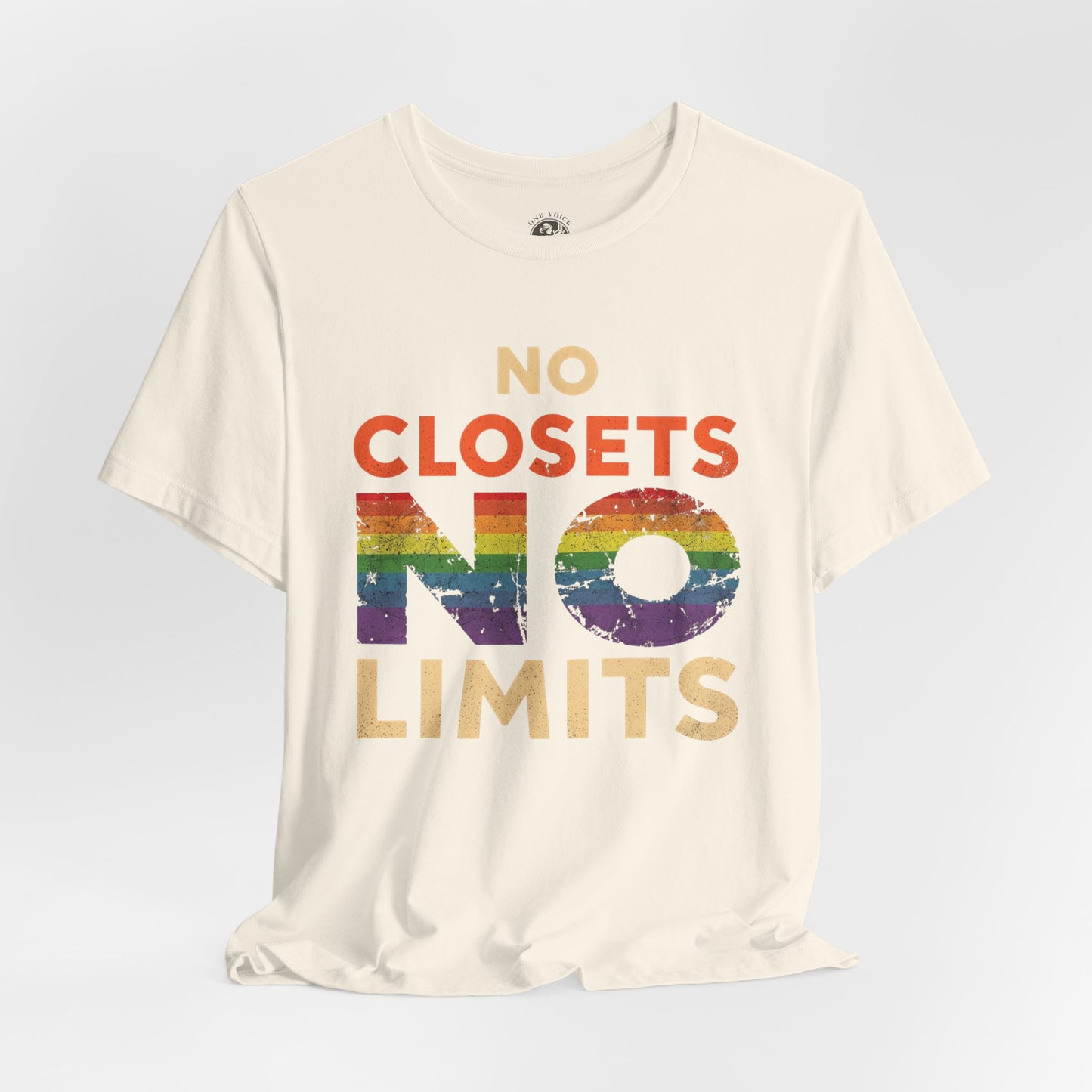 No Closets No Limits – Pride-Themed Unisex Tee | LGBTQ+ Shirt | Gay Pride Apparel | Equality T-Shirt | StatementWEAR | Comfortable Everyday Wear