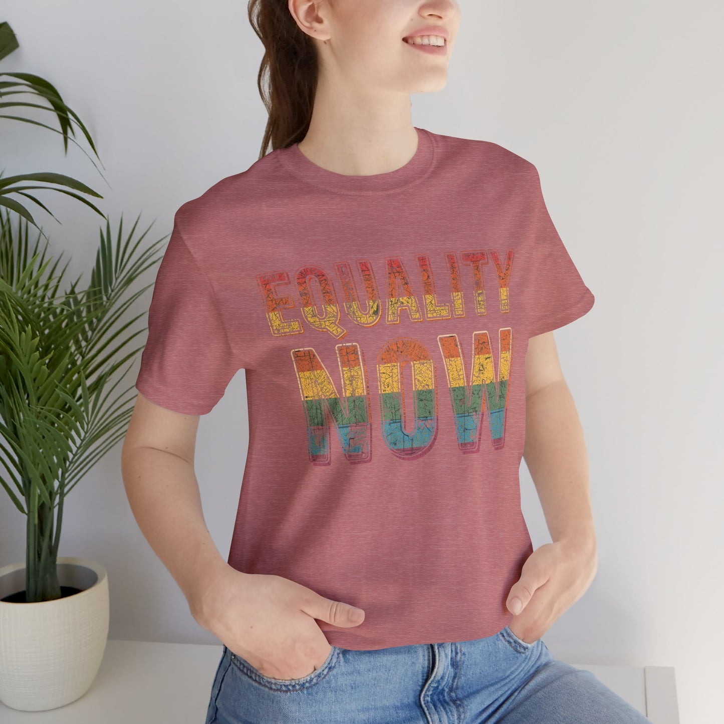 Equality Now – Unisex Jersey Tee | Trans Pride T-Shirt | LGBTQ+ Apparel | Equality Statement Shirt | Comfortable Casual Wear | Gift for Activists