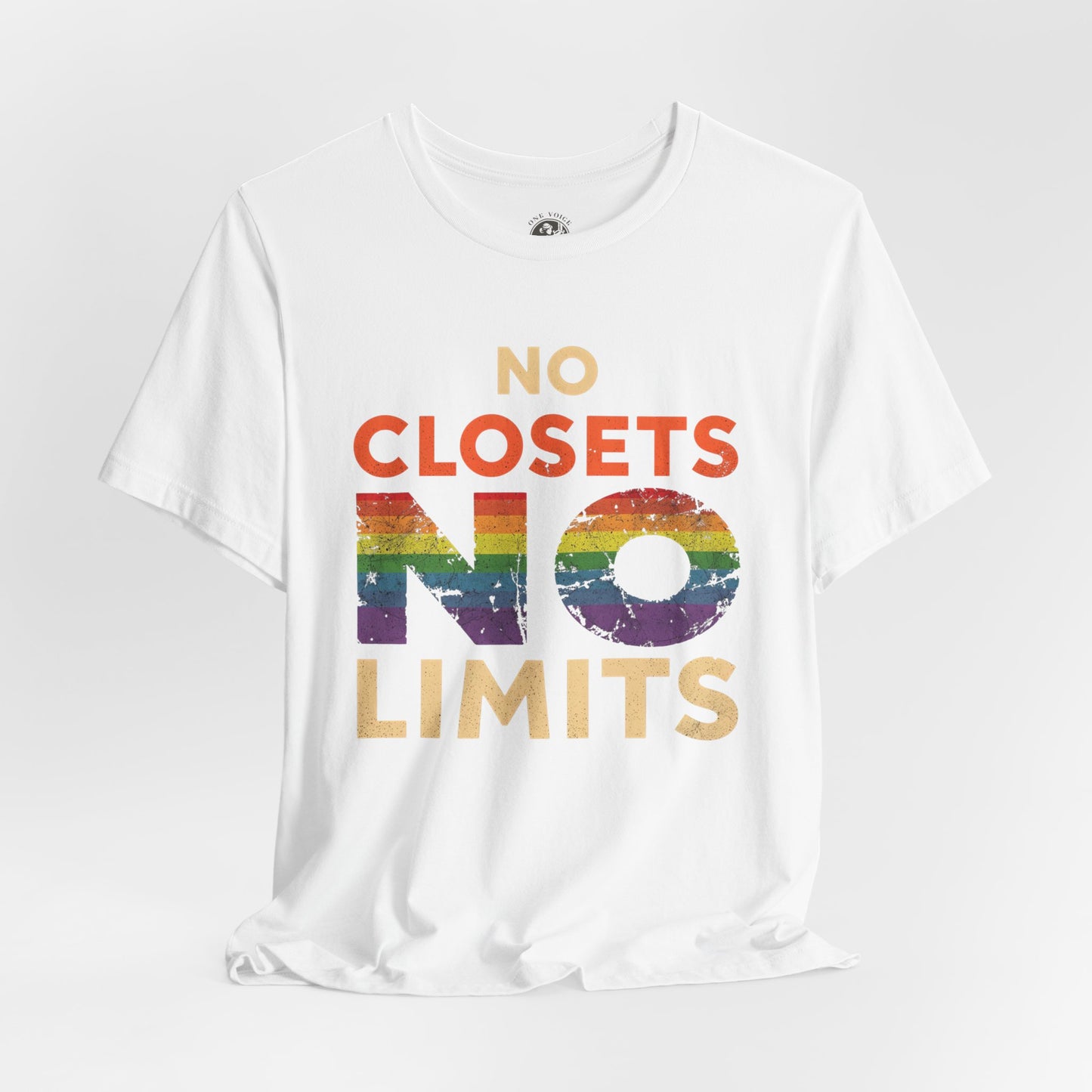 No Closets No Limits – Pride-Themed Unisex Tee | LGBTQ+ Shirt | Gay Pride Apparel | Equality T-Shirt | StatementWEAR | Comfortable Everyday Wear