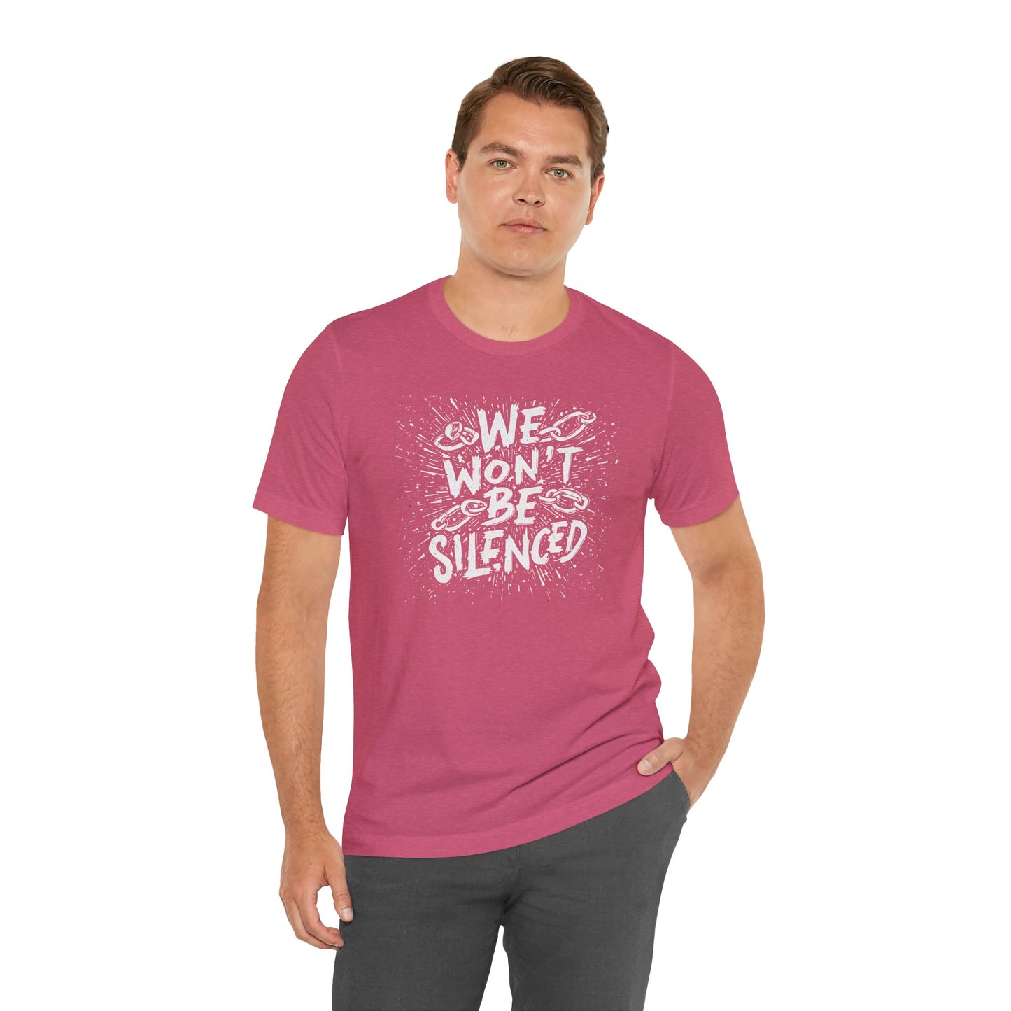 We Won’t Be Silenced Tee – Unisex StatementWEAR Graphic Shirt for Activists, Protest Apparel, Social Justice Gift, Political Statement T-Shirt