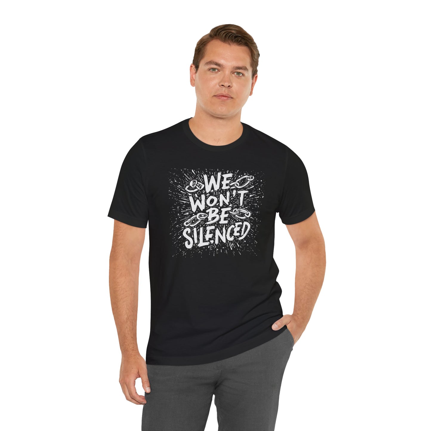We Won’t Be Silenced Tee – Unisex StatementWEAR Graphic Shirt for Activists, Protest Apparel, Social Justice Gift, Political Statement T-Shirt