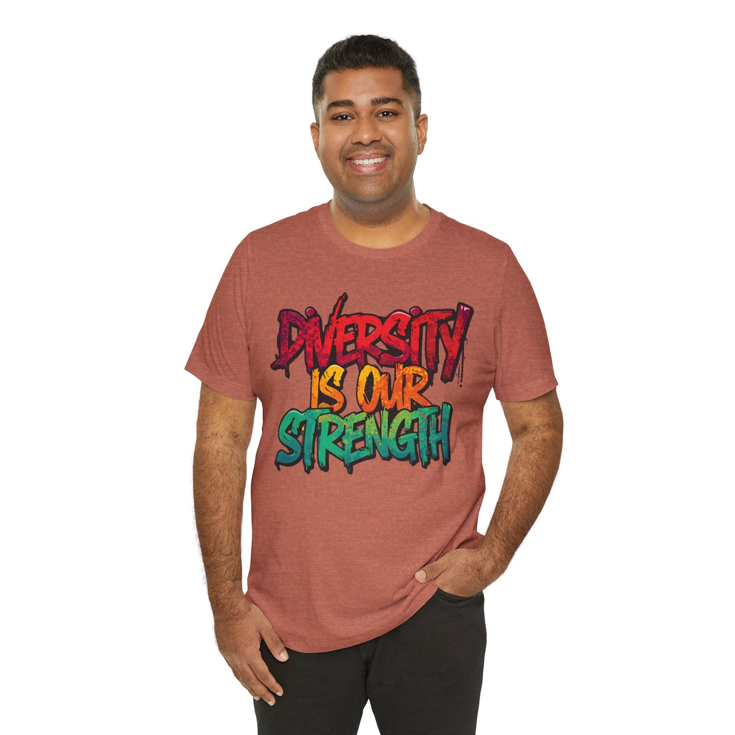 Diversity is Our Strength Tee – Unisex Jersey Short Sleeve T-Shirt | Inclusive Apparel | Social Justice Shirt | Gift for Activists | Colorful Equality Wear