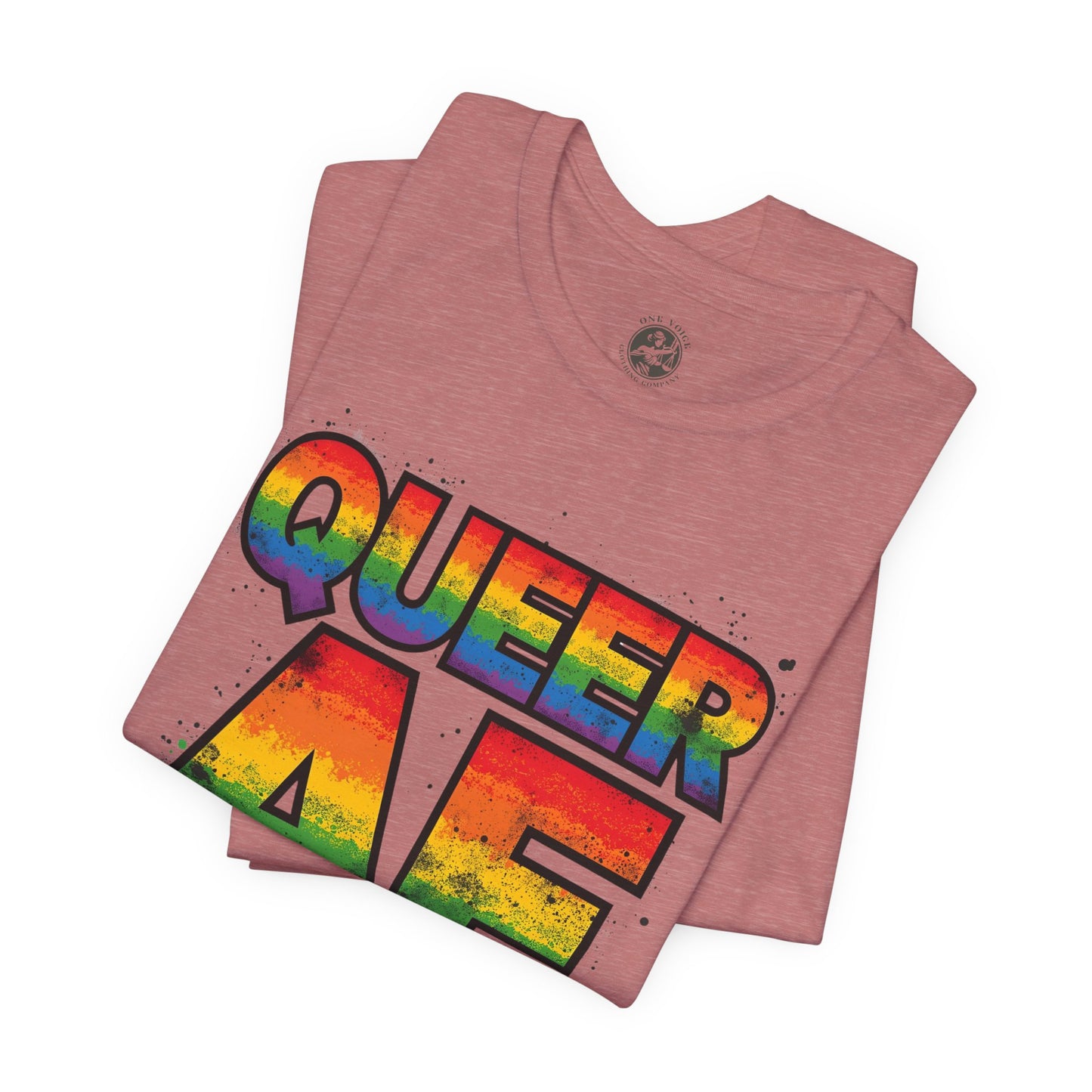 Queer AF – Pride T-Shirt | LGBTQ+ Short Sleeve Tee | Rainbow Graphic Shirt | Gay Pride Top | Unisex Tee for Celebrations | PrideWEAR Collection