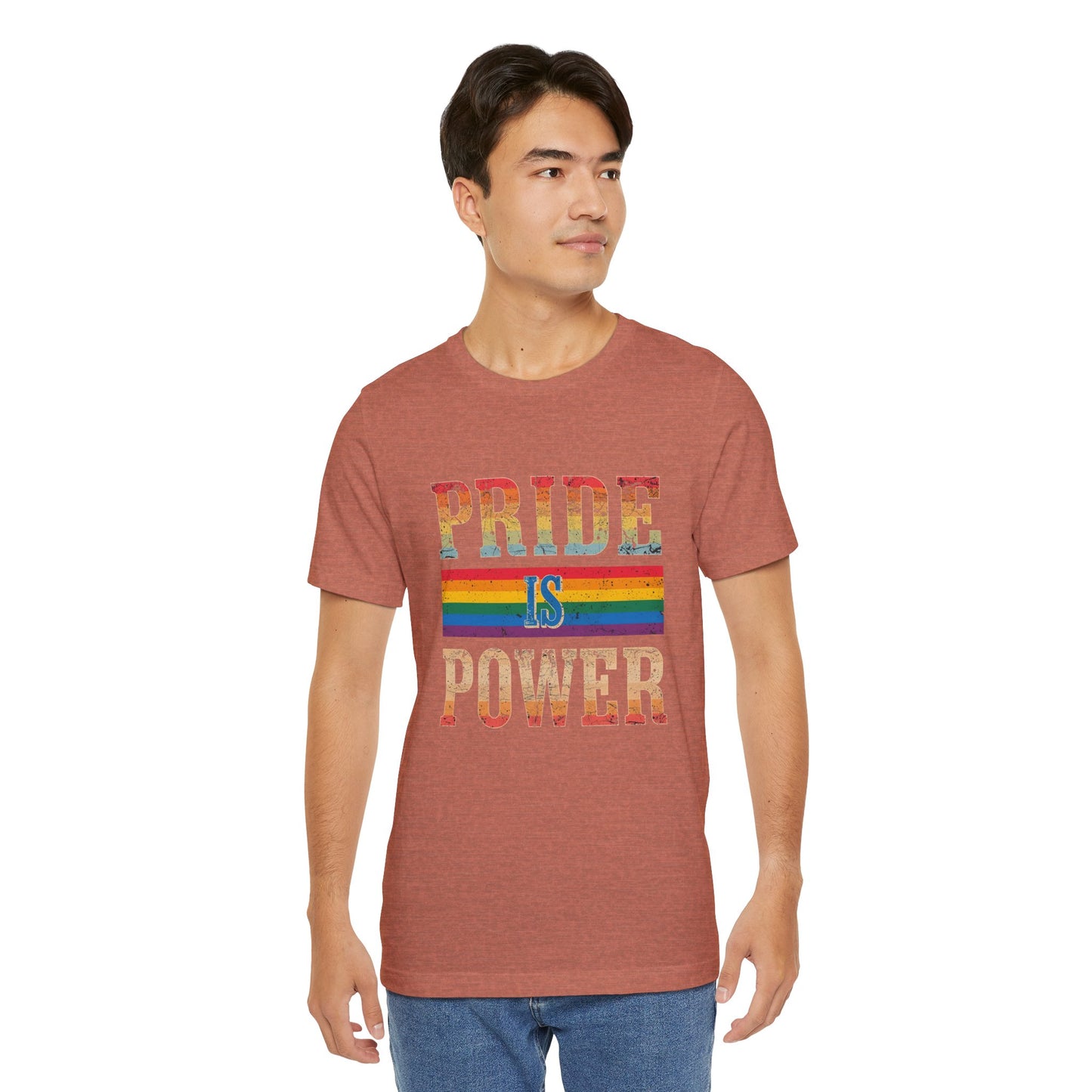 Pride is Power – Unisex Jersey Tee | Pride T-Shirt | LGBTQ+ Apparel | Equality Statement Shirt | Comfortable Casual Wear | Gift for Activists
