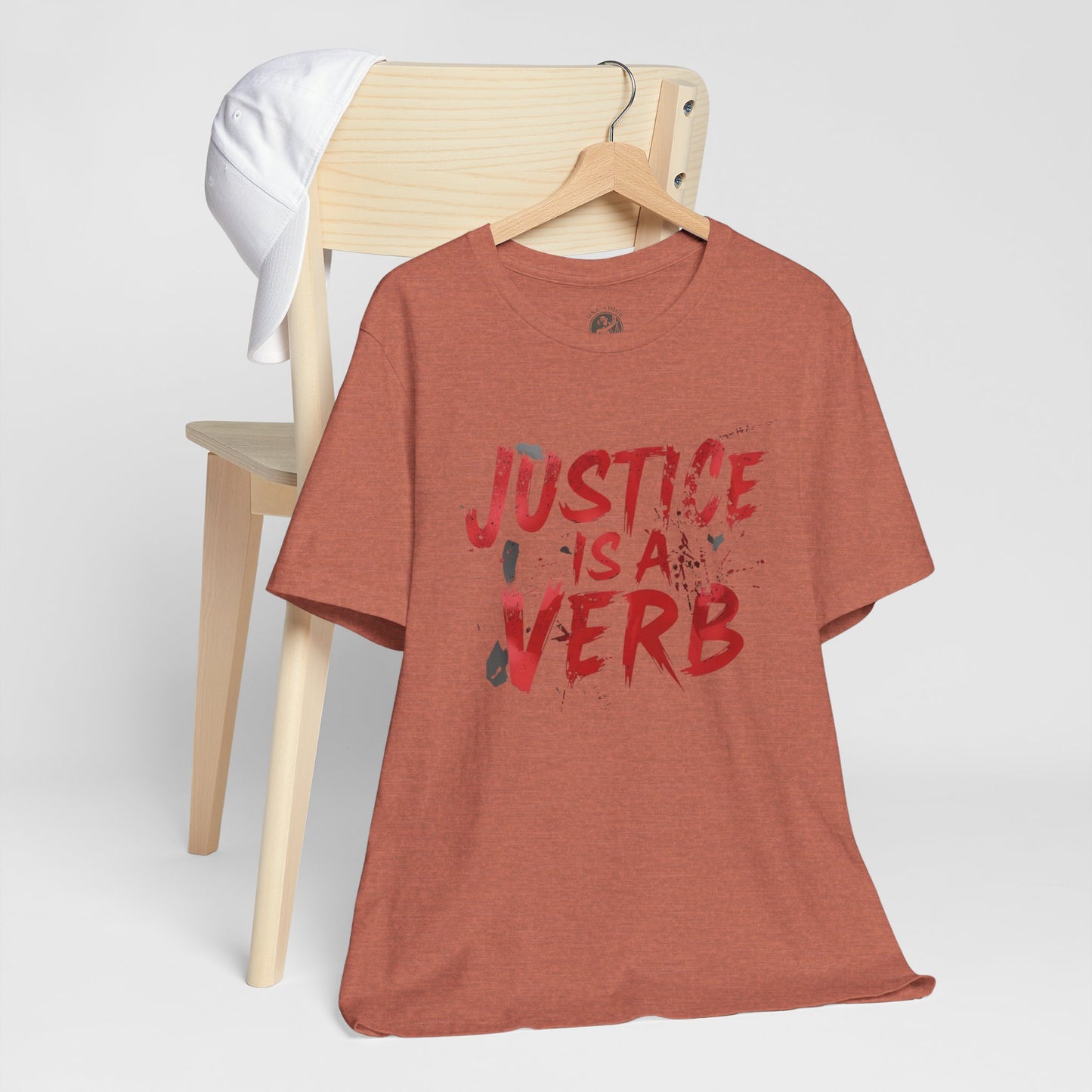 Justice Is a Verb T-Shirt | Unisex Short Sleeve Statement Tee, Activism Apparel, Equality Shirt, Social Justice Gift