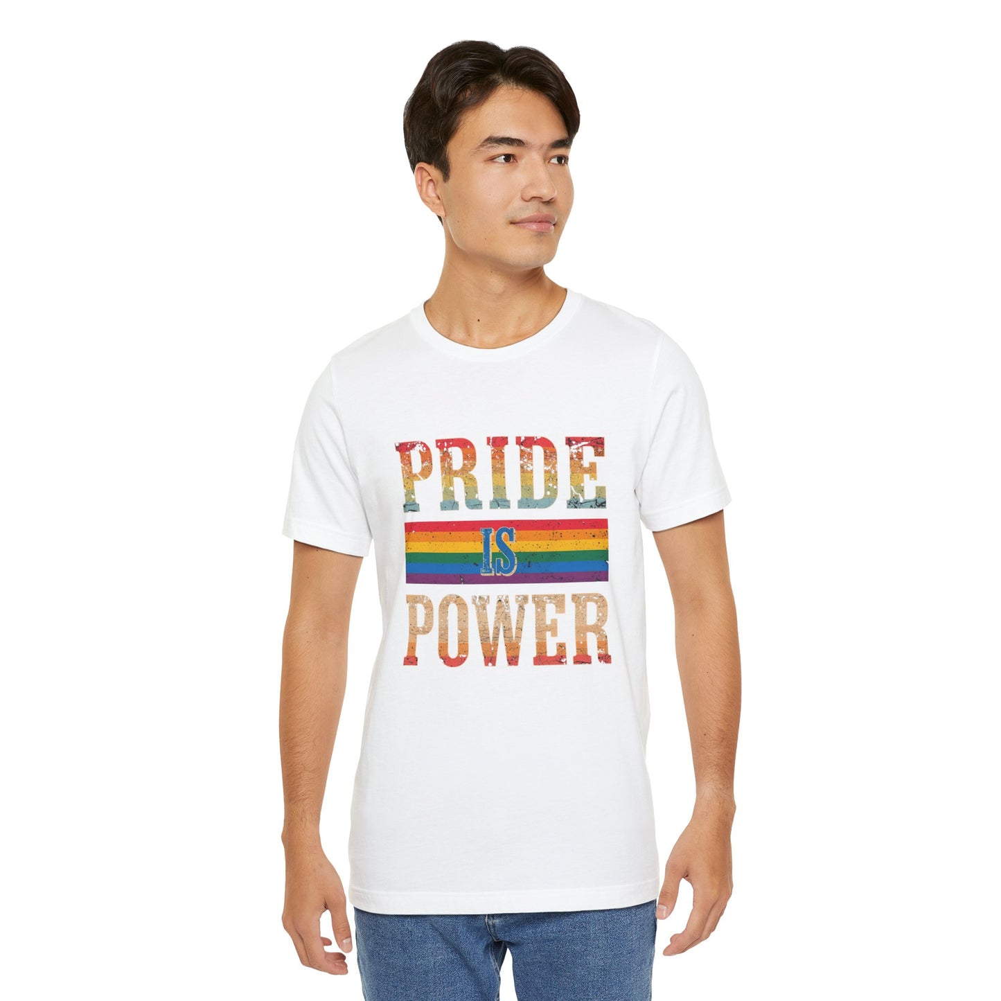 Pride is Power – Unisex Jersey Tee | Pride T-Shirt | LGBTQ+ Apparel | Equality Statement Shirt | Comfortable Casual Wear | Gift for Activists