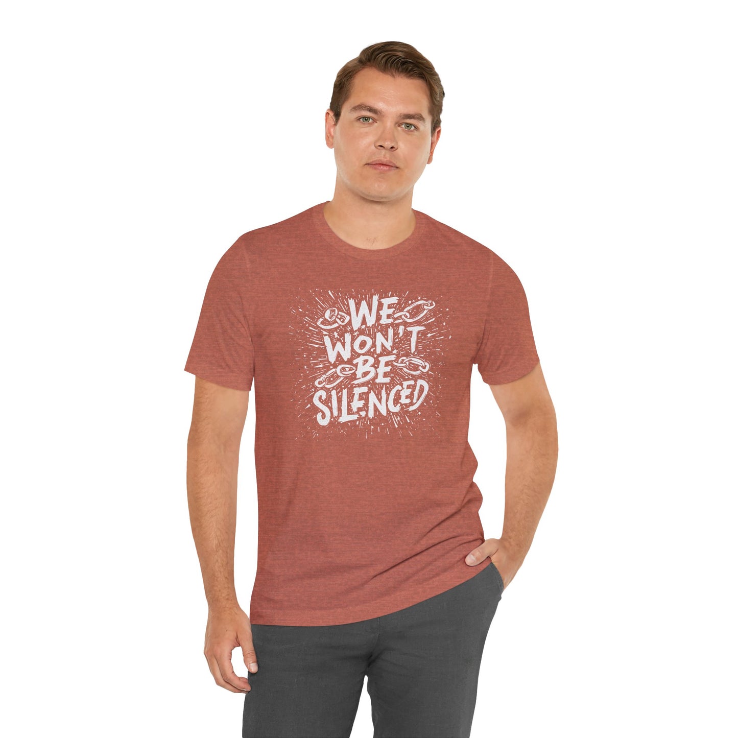 We Won’t Be Silenced Tee – Unisex StatementWEAR Graphic Shirt for Activists, Protest Apparel, Social Justice Gift, Political Statement T-Shirt