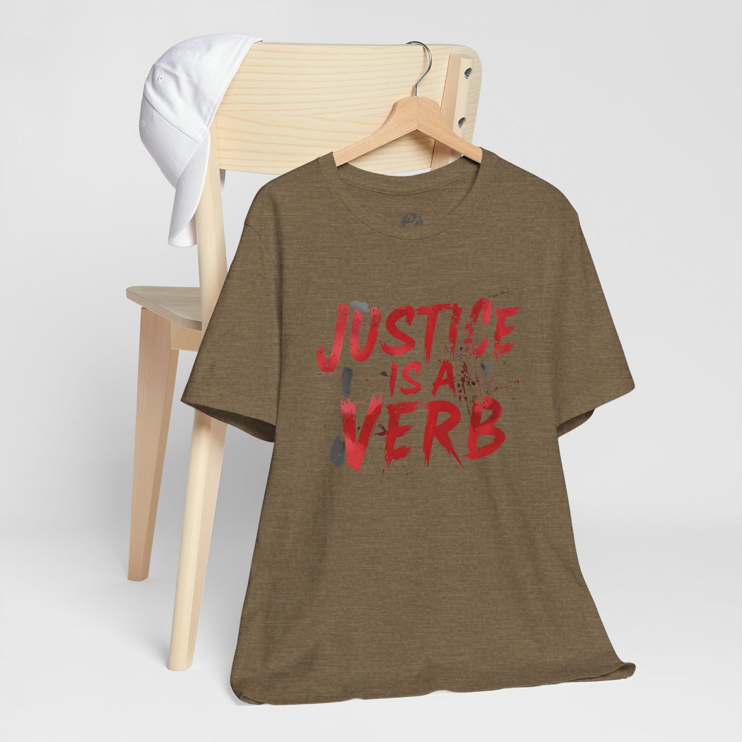 Justice Is a Verb T-Shirt | Unisex Short Sleeve Statement Tee, Activism Apparel, Equality Shirt, Social Justice Gift