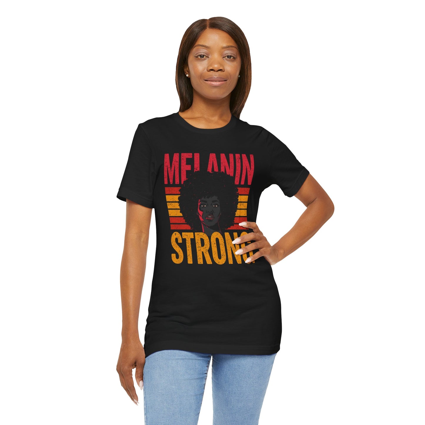 Melanin Strong – Celebrate Black Pride | Unisex Short Sleeve Shirt | Empowerment Tee | Black History Apparel | Racial Justice Statement Wear | Gift for Activists