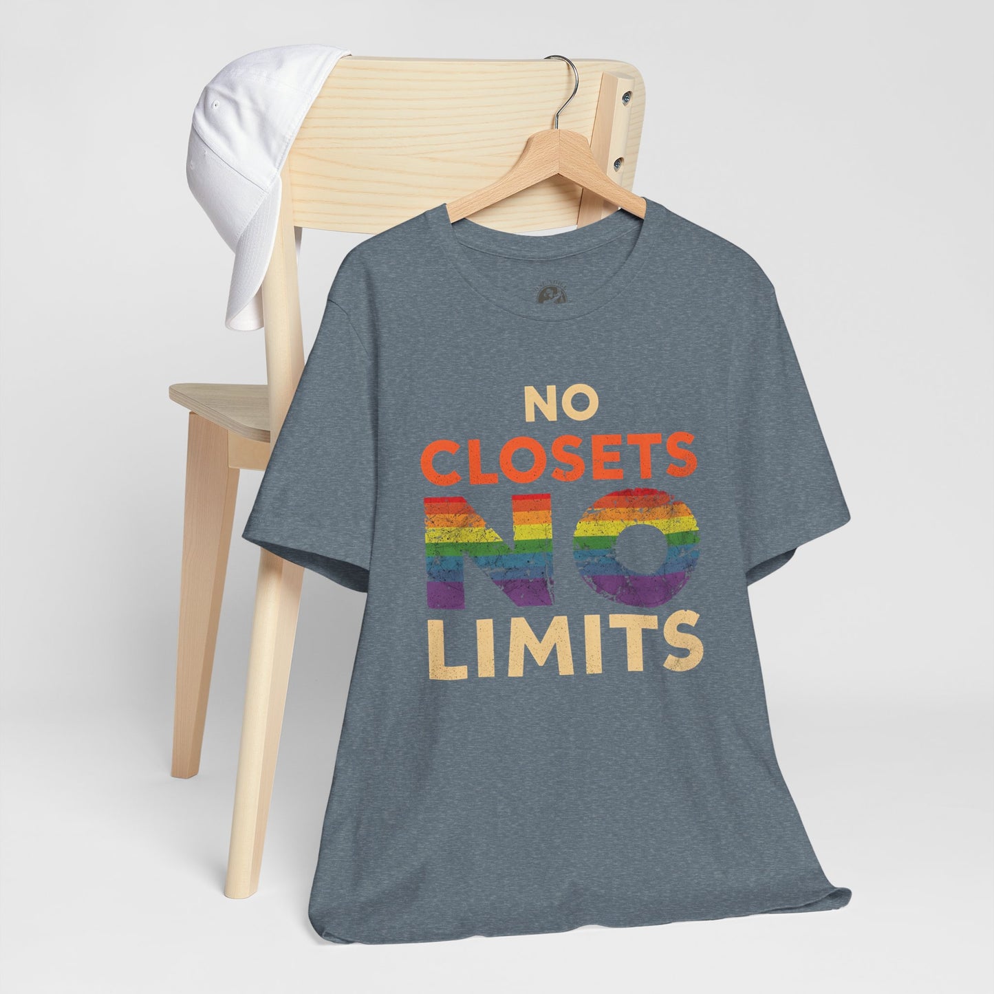 No Closets No Limits – Pride-Themed Unisex Tee | LGBTQ+ Shirt | Gay Pride Apparel | Equality T-Shirt | StatementWEAR | Comfortable Everyday Wear