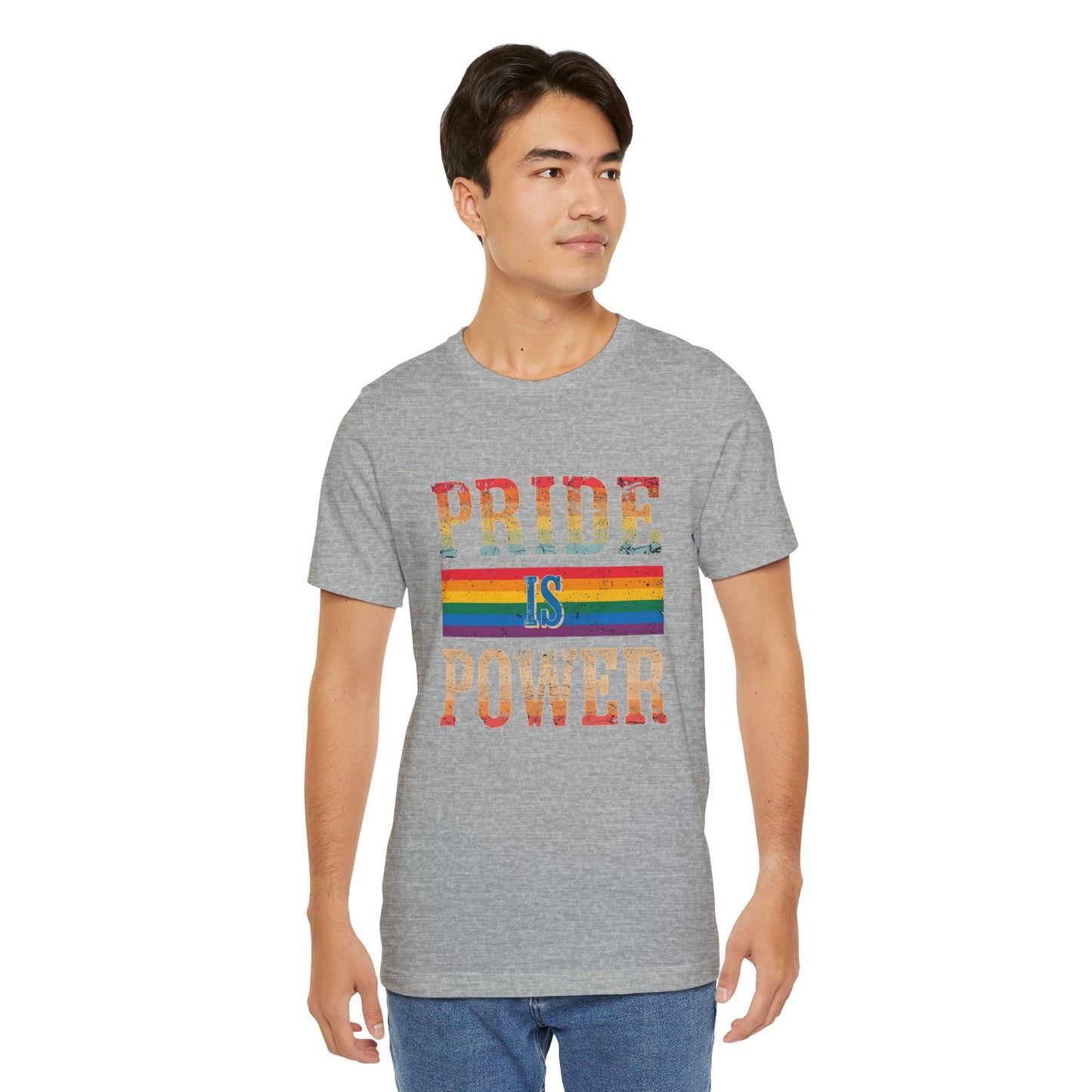 Pride is Power – Unisex Jersey Tee | Pride T-Shirt | LGBTQ+ Apparel | Equality Statement Shirt | Comfortable Casual Wear | Gift for Activists