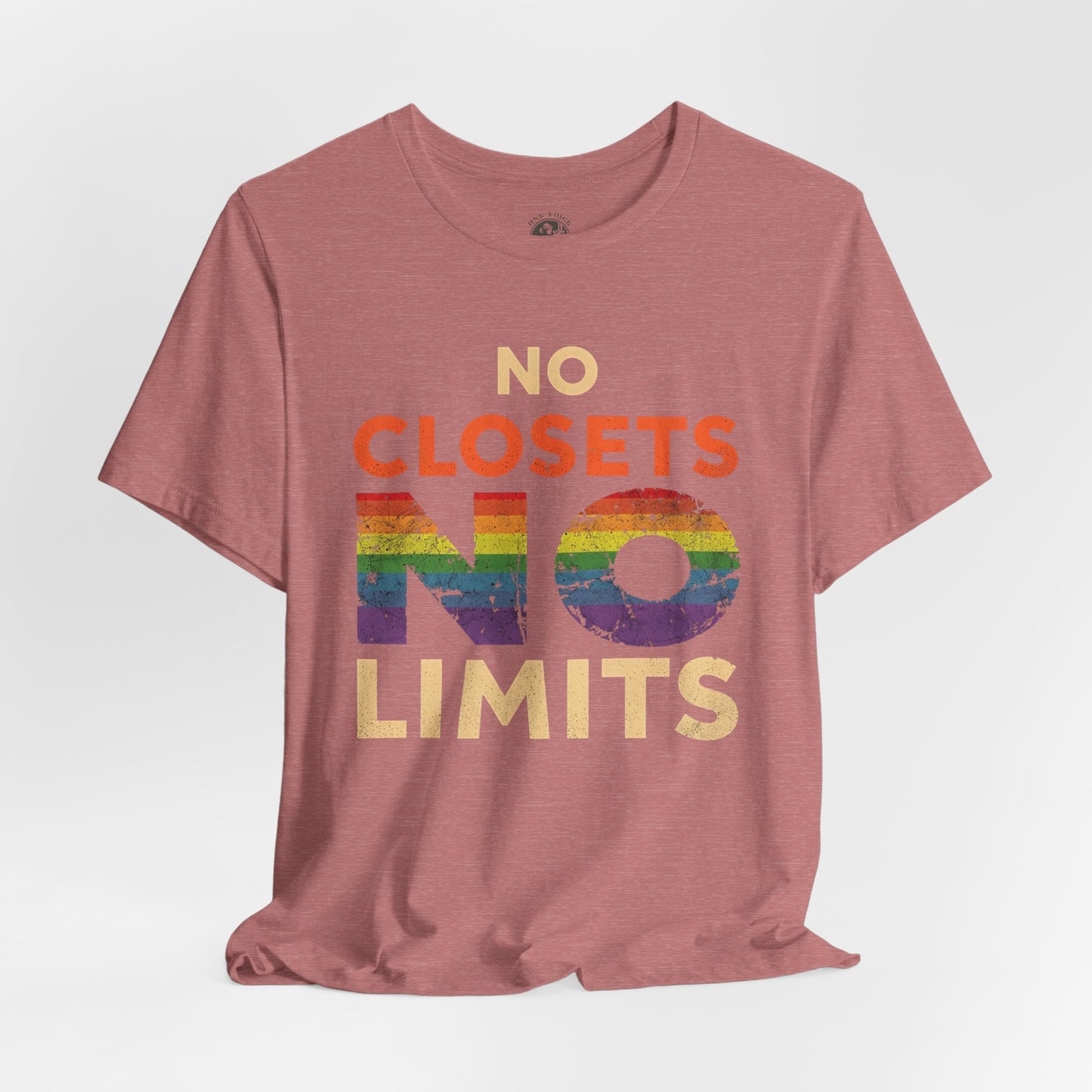 No Closets No Limits – Pride-Themed Unisex Tee | LGBTQ+ Shirt | Gay Pride Apparel | Equality T-Shirt | StatementWEAR | Comfortable Everyday Wear