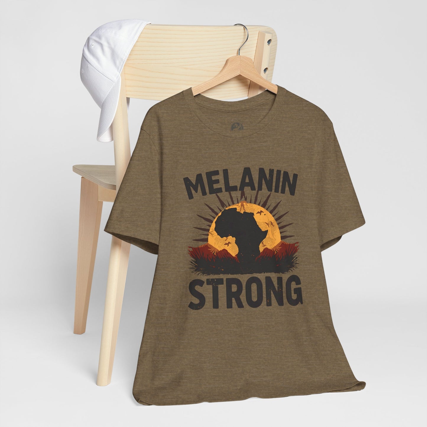 Melanin Strong – Unisex Jersey Short Sleeve Shirt | Empowerment Tee | Black History Month Apparel | Statement Shirt | Gift for Activists