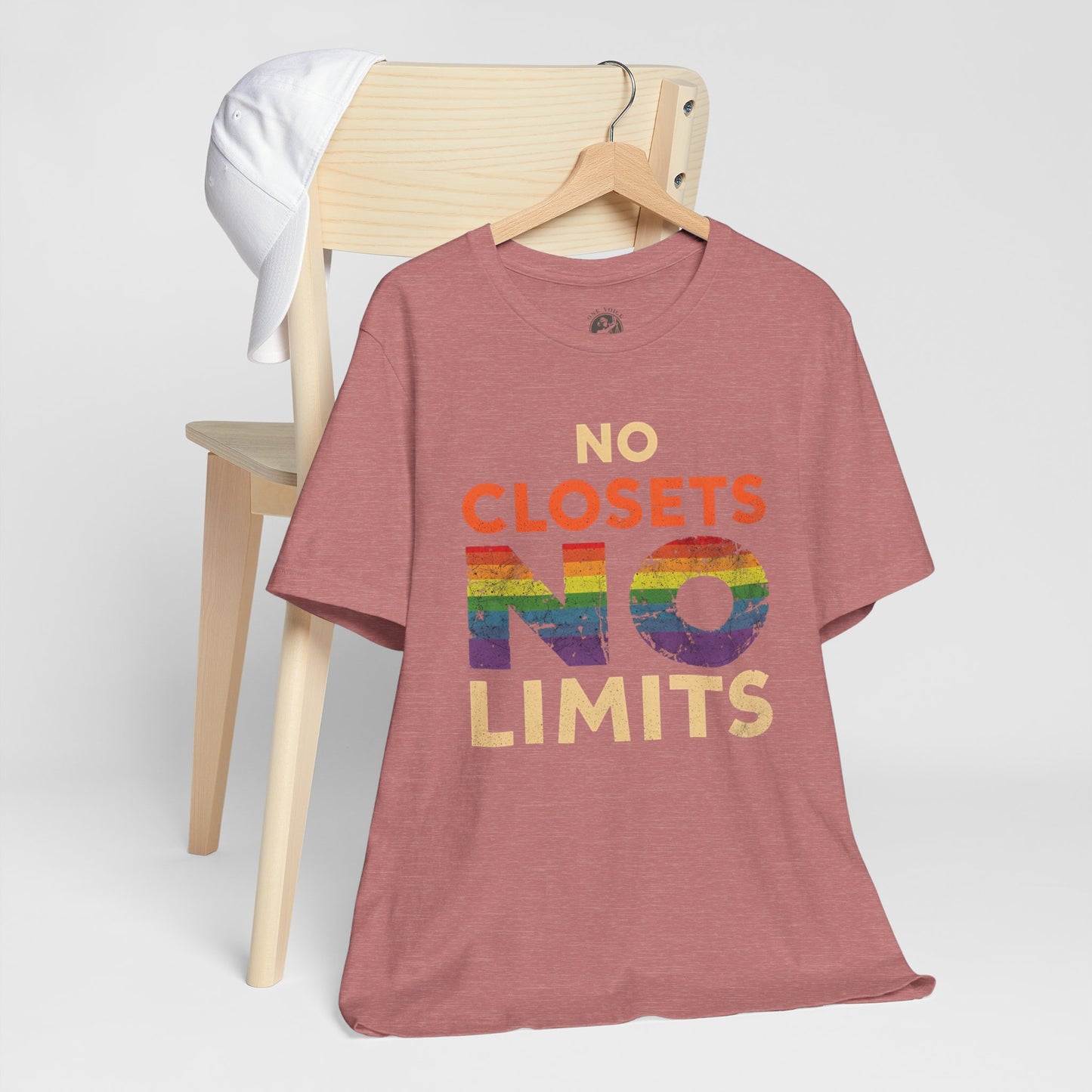 No Closets No Limits – Pride-Themed Unisex Tee | LGBTQ+ Shirt | Gay Pride Apparel | Equality T-Shirt | StatementWEAR | Comfortable Everyday Wear