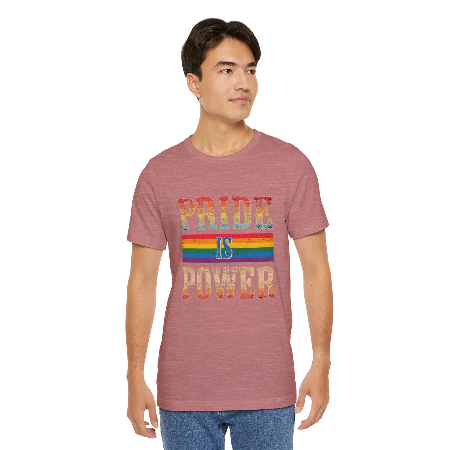 Pride is Power – Unisex Jersey Tee | Pride T-Shirt | LGBTQ+ Apparel | Equality Statement Shirt | Comfortable Casual Wear | Gift for Activists