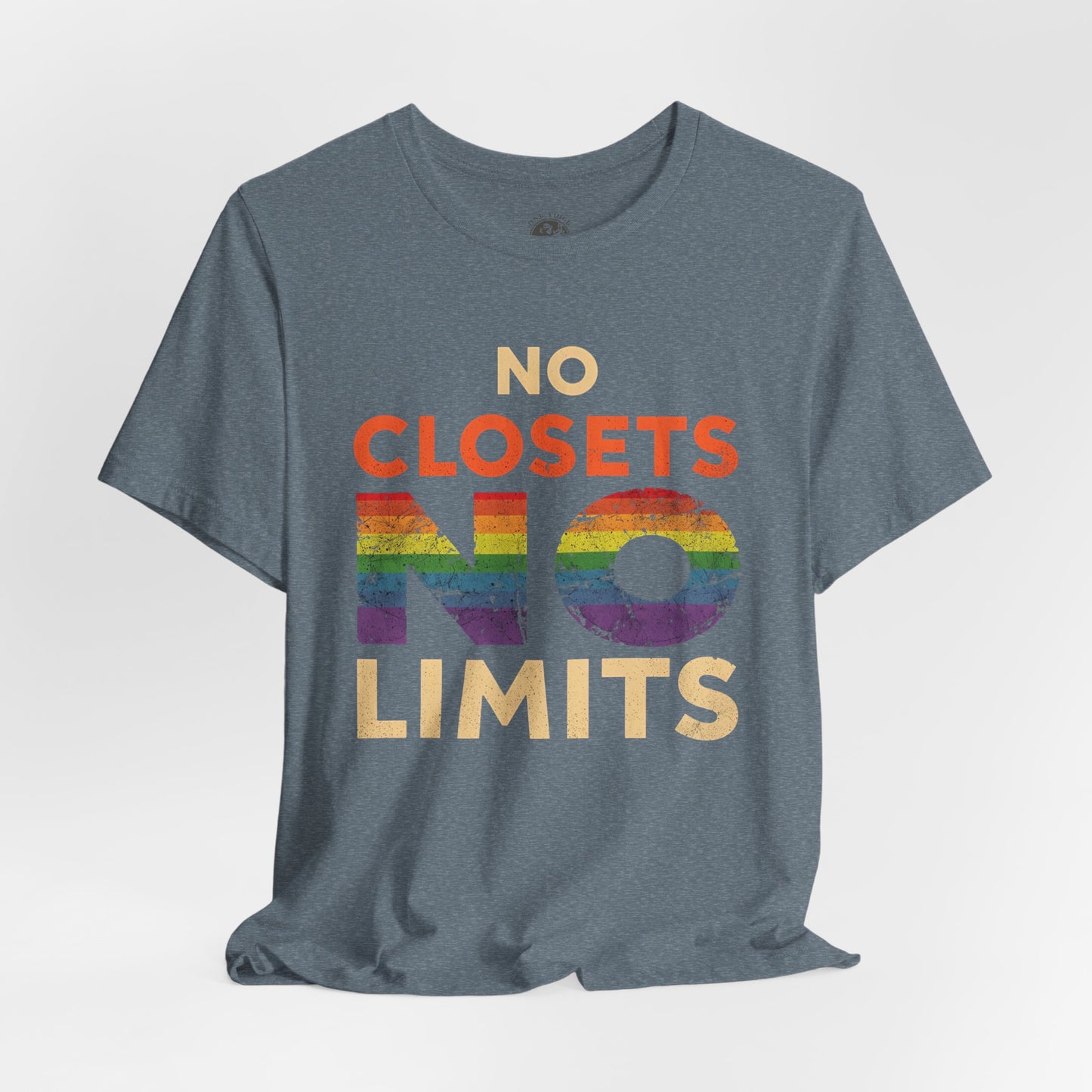 No Closets No Limits – Pride-Themed Unisex Tee | LGBTQ+ Shirt | Gay Pride Apparel | Equality T-Shirt | StatementWEAR | Comfortable Everyday Wear