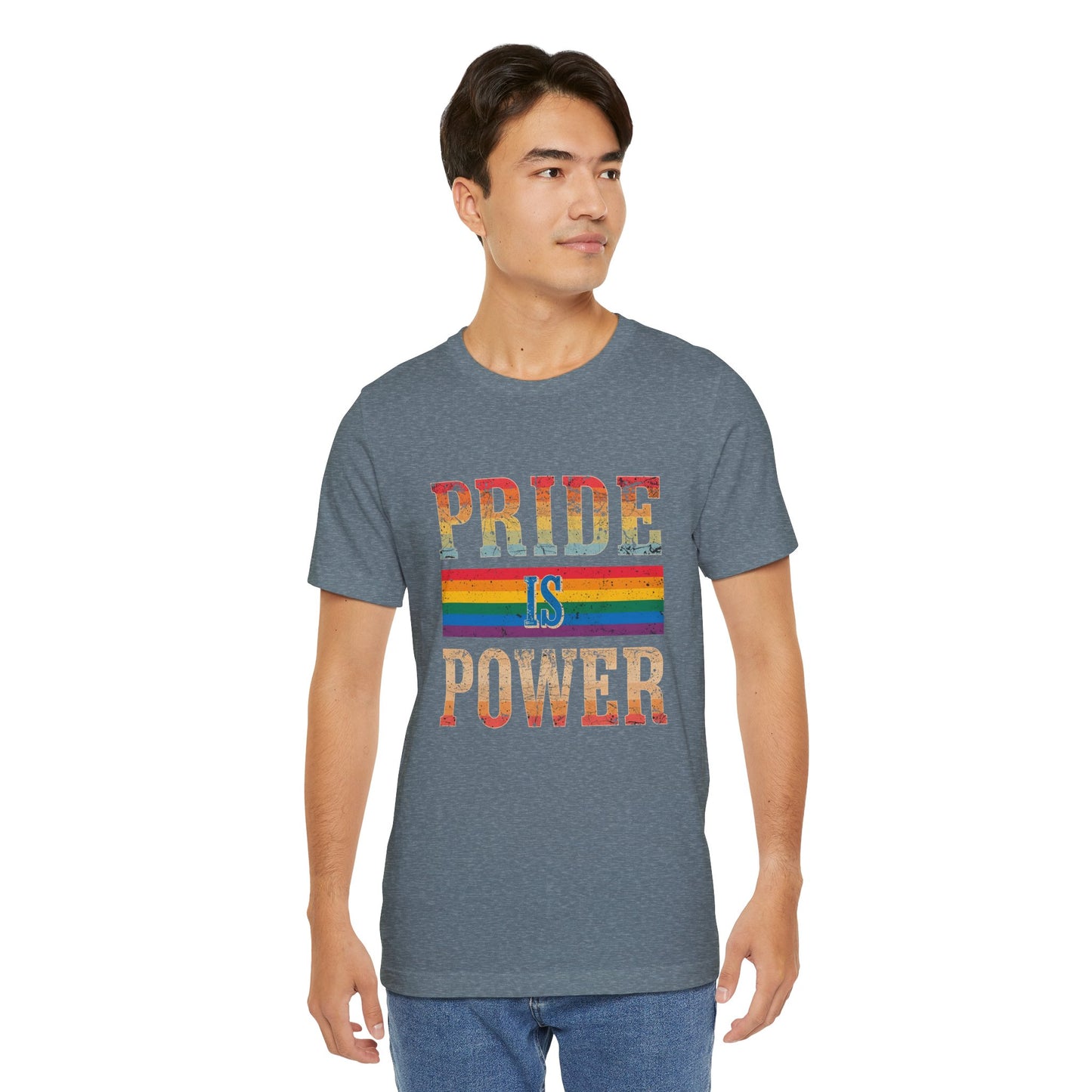 Pride is Power – Unisex Jersey Tee | Pride T-Shirt | LGBTQ+ Apparel | Equality Statement Shirt | Comfortable Casual Wear | Gift for Activists