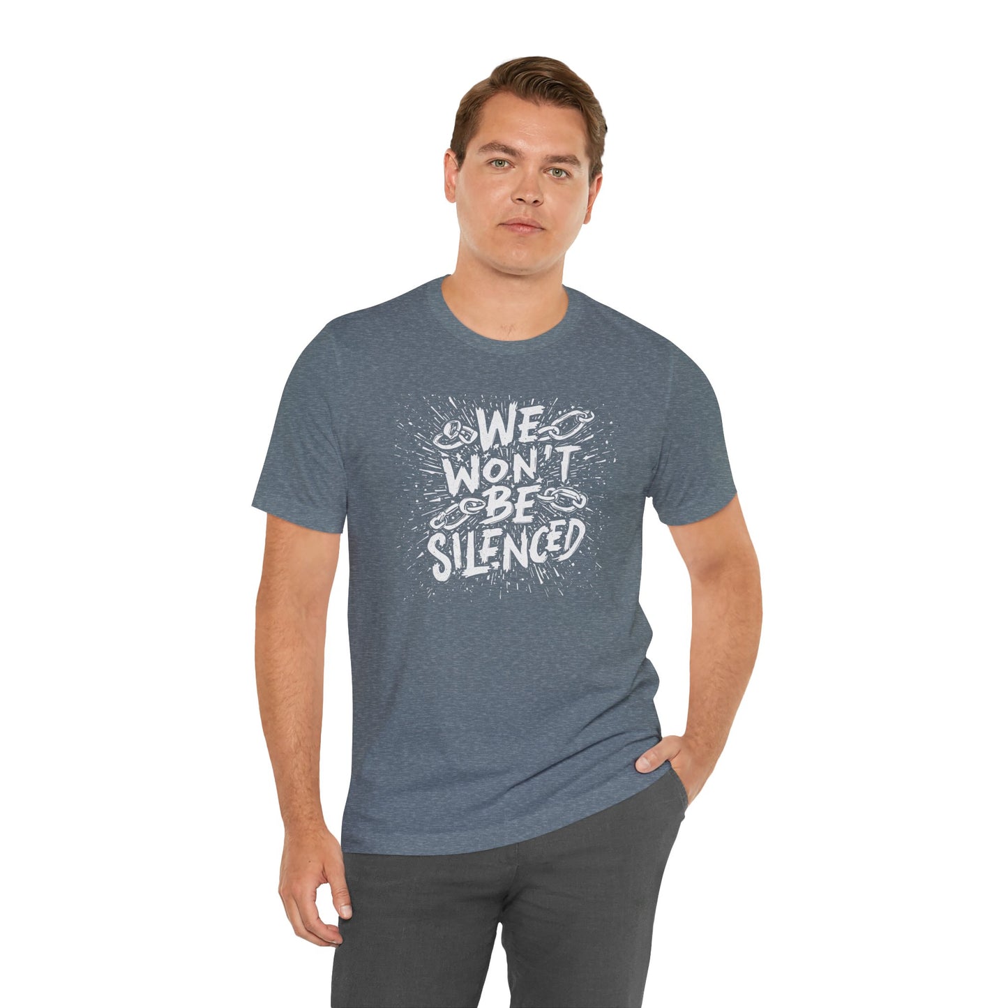 We Won’t Be Silenced Tee – Unisex StatementWEAR Graphic Shirt for Activists, Protest Apparel, Social Justice Gift, Political Statement T-Shirt