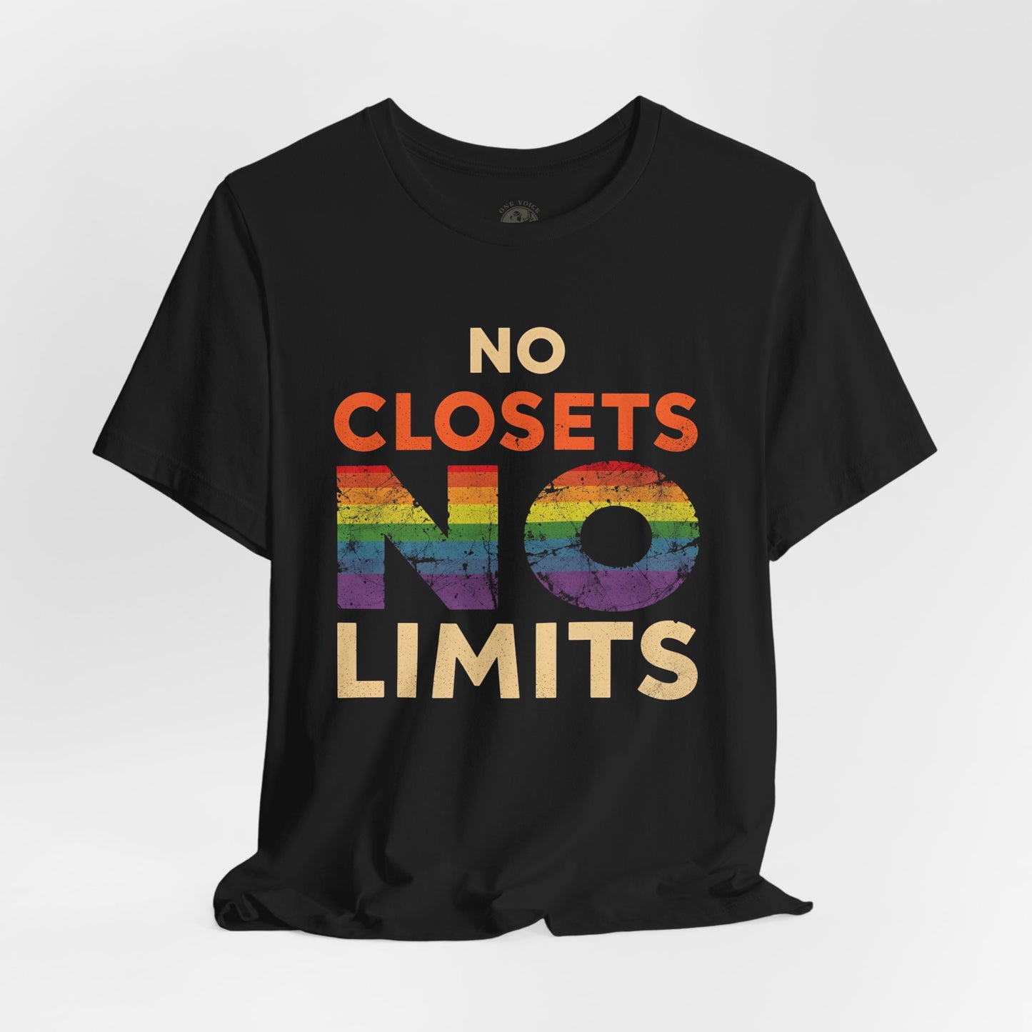 No Closets No Limits – Pride-Themed Unisex Tee | LGBTQ+ Shirt | Gay Pride Apparel | Equality T-Shirt | StatementWEAR | Comfortable Everyday Wear