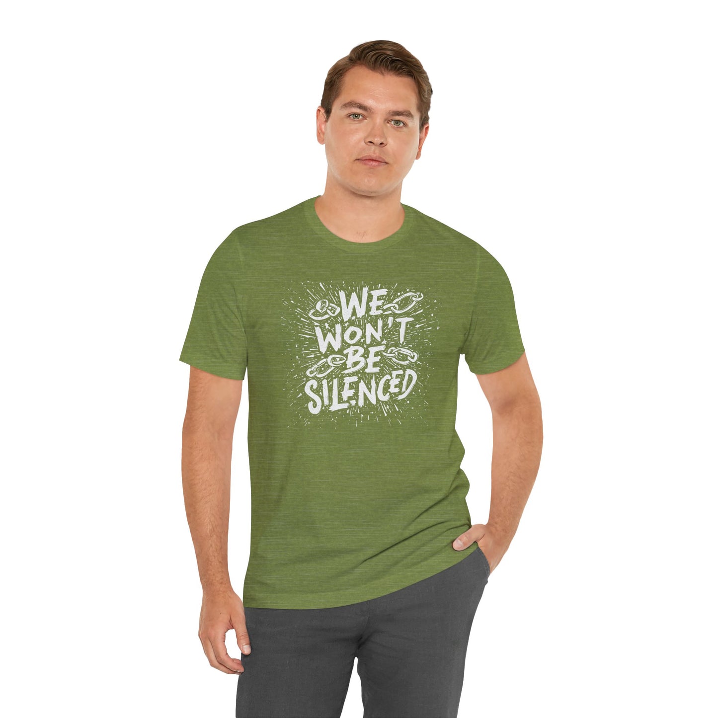 We Won’t Be Silenced Tee – Unisex StatementWEAR Graphic Shirt for Activists, Protest Apparel, Social Justice Gift, Political Statement T-Shirt